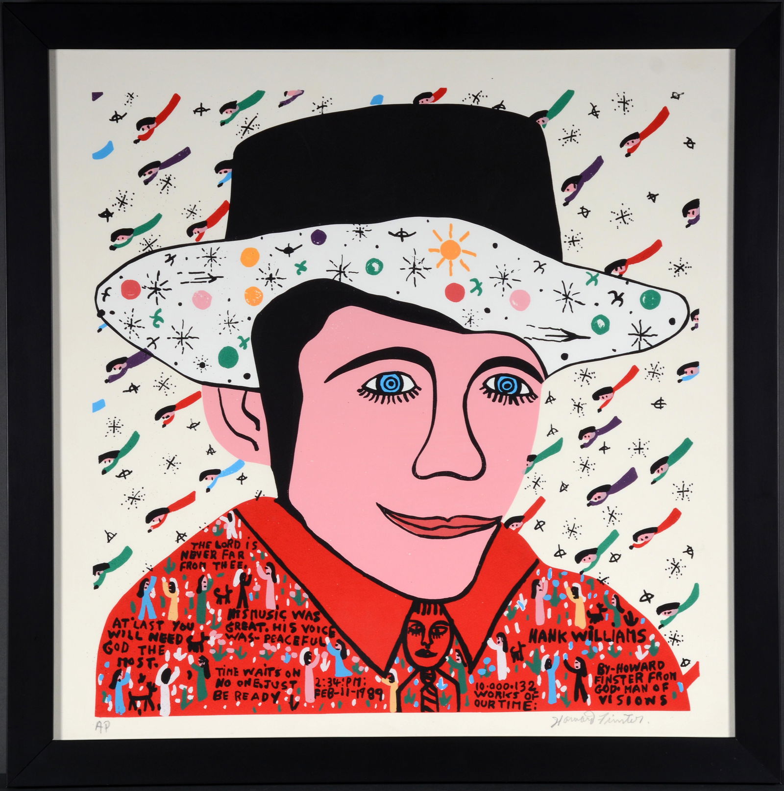 Howard Finster. Hank Williams Artist Proof. (1 of 3)