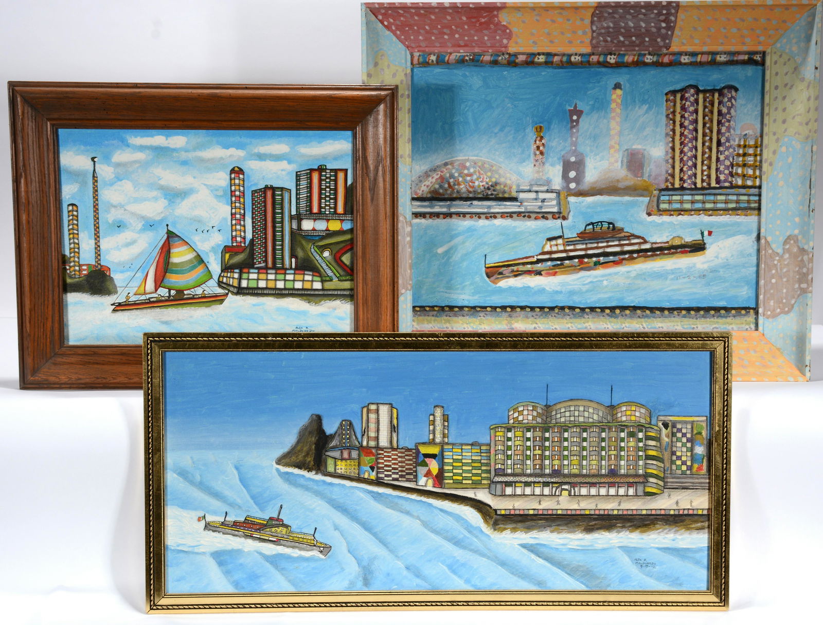 Alex Maldonado. 3 Boats In Harbor Scenes. (1 of 4)