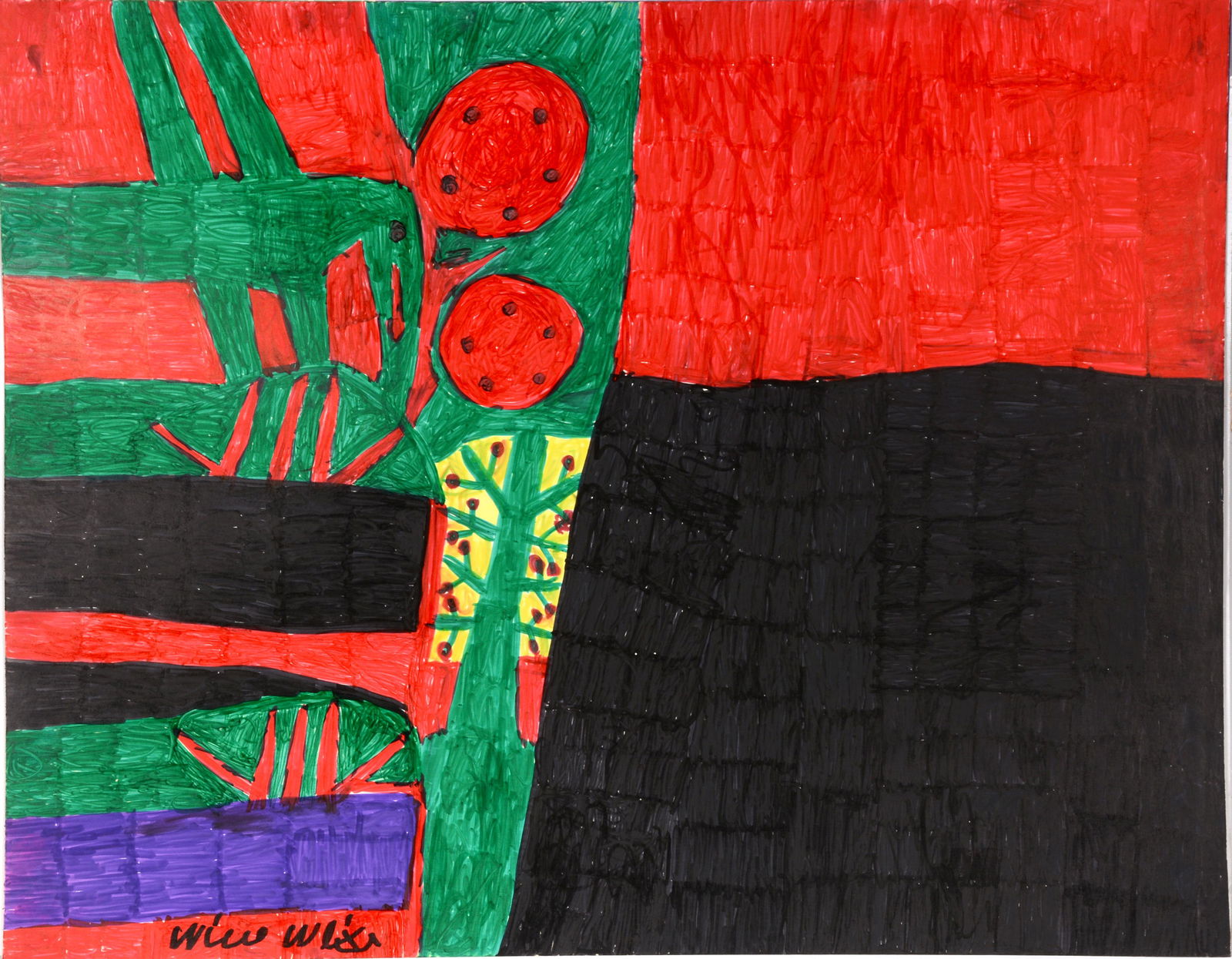 Willie White. Red & Black Squares. (1 of 2)