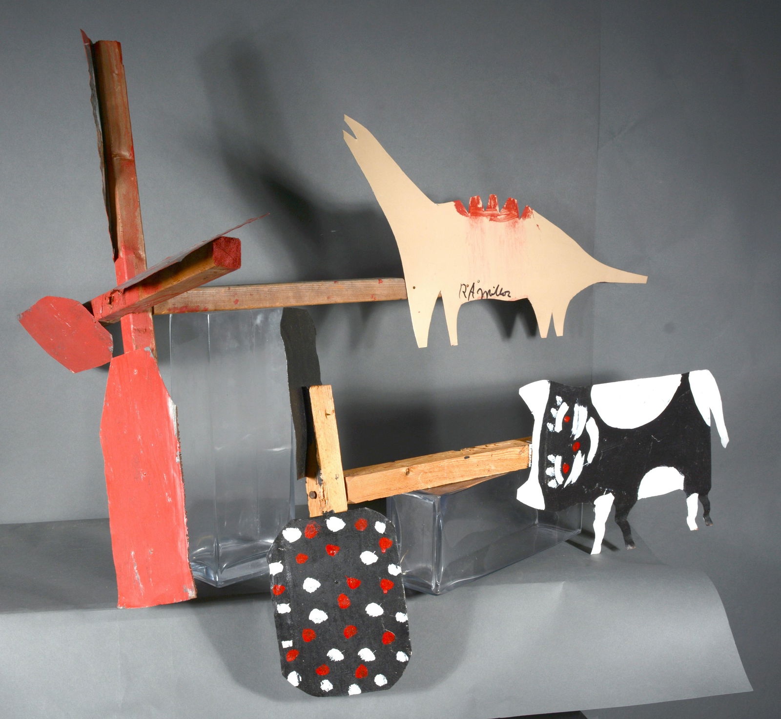 R.A. Miller. Cat and Dino Whirligigs. (1 of 2)