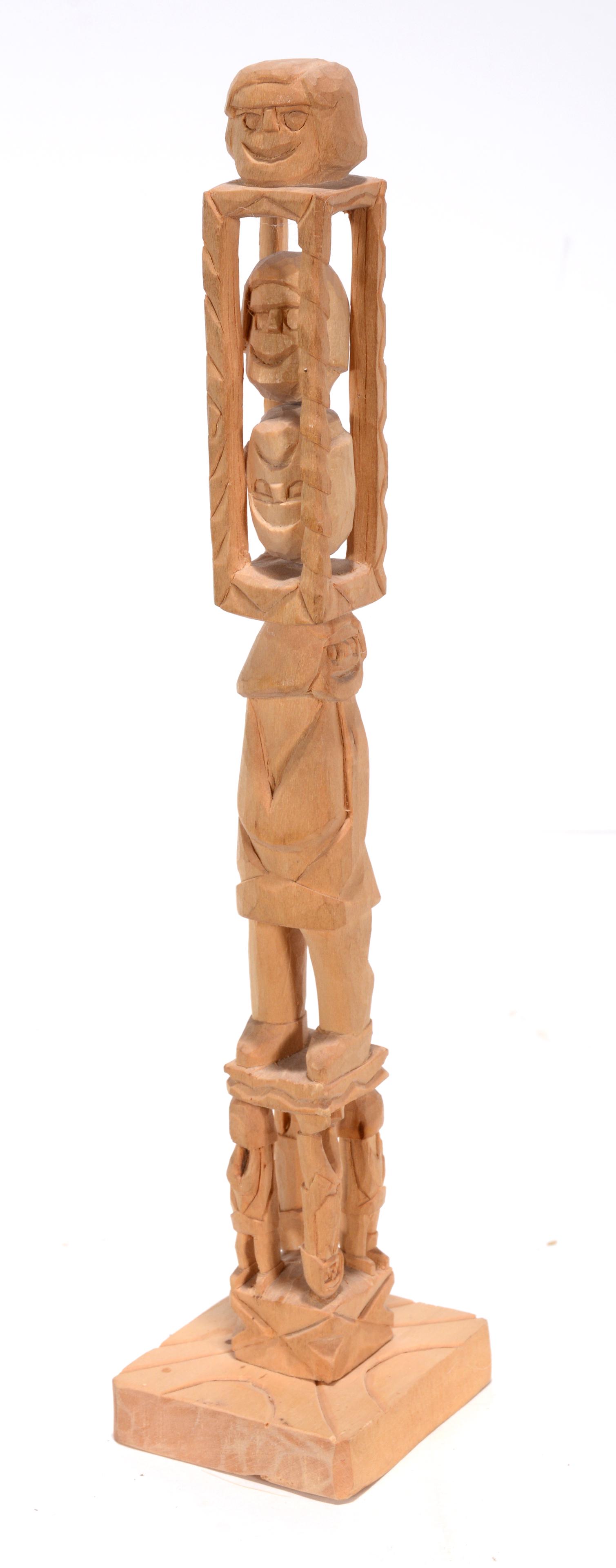 Rev. Herman Hayes. Head In Cage Totem. (1 of 2)