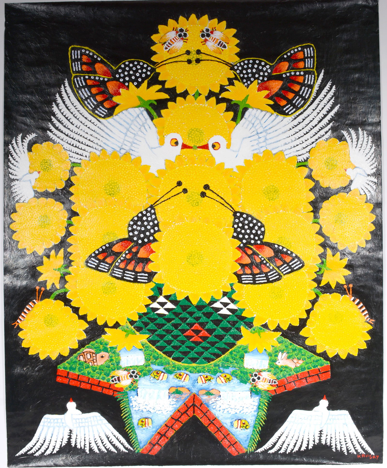 Kahsay Tsadkan. Peace Doves In Sunflowers. (1 of 3)