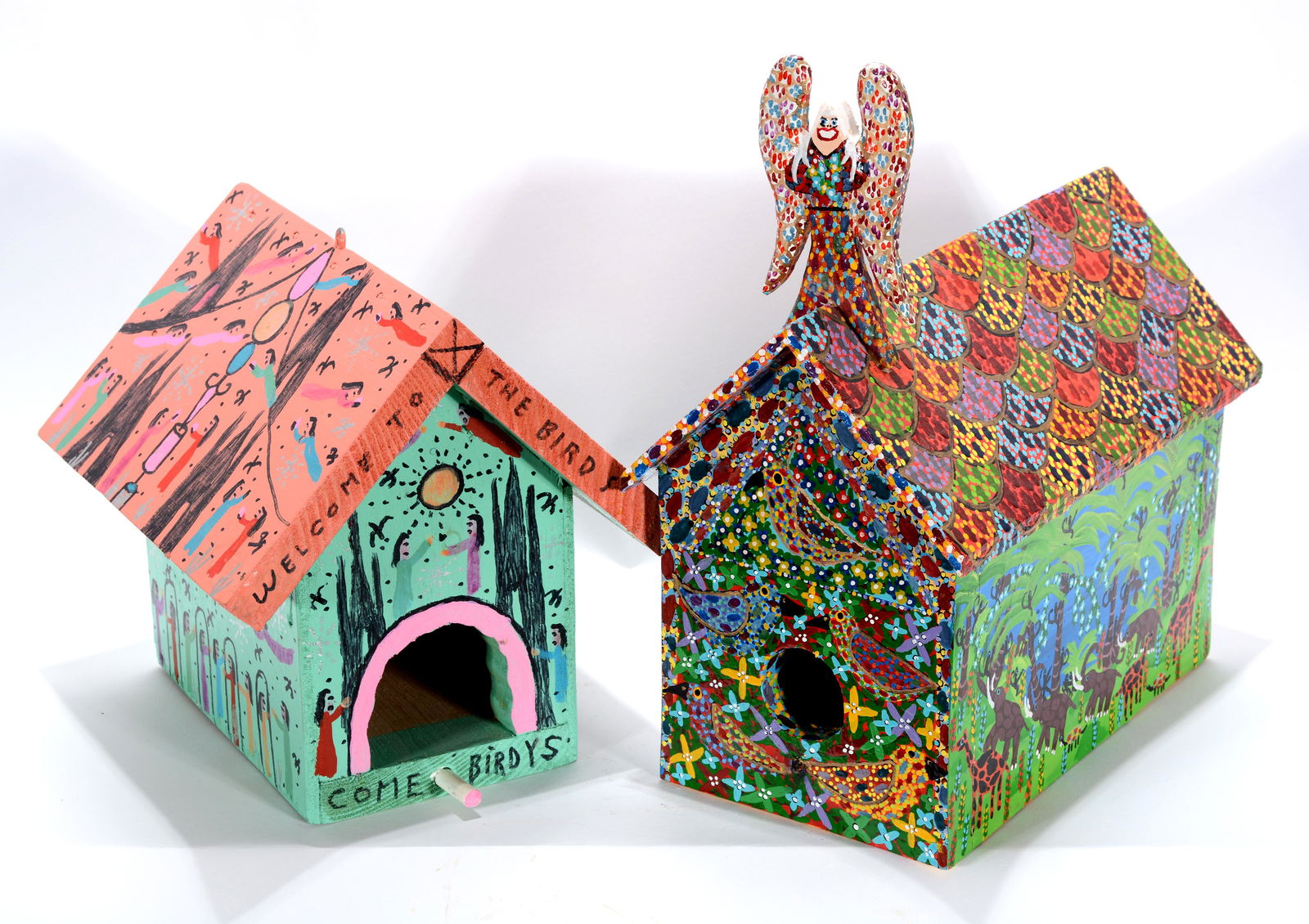 Howard Finster & Jeff Payne. 2 Bird Houses. (1 of 1)