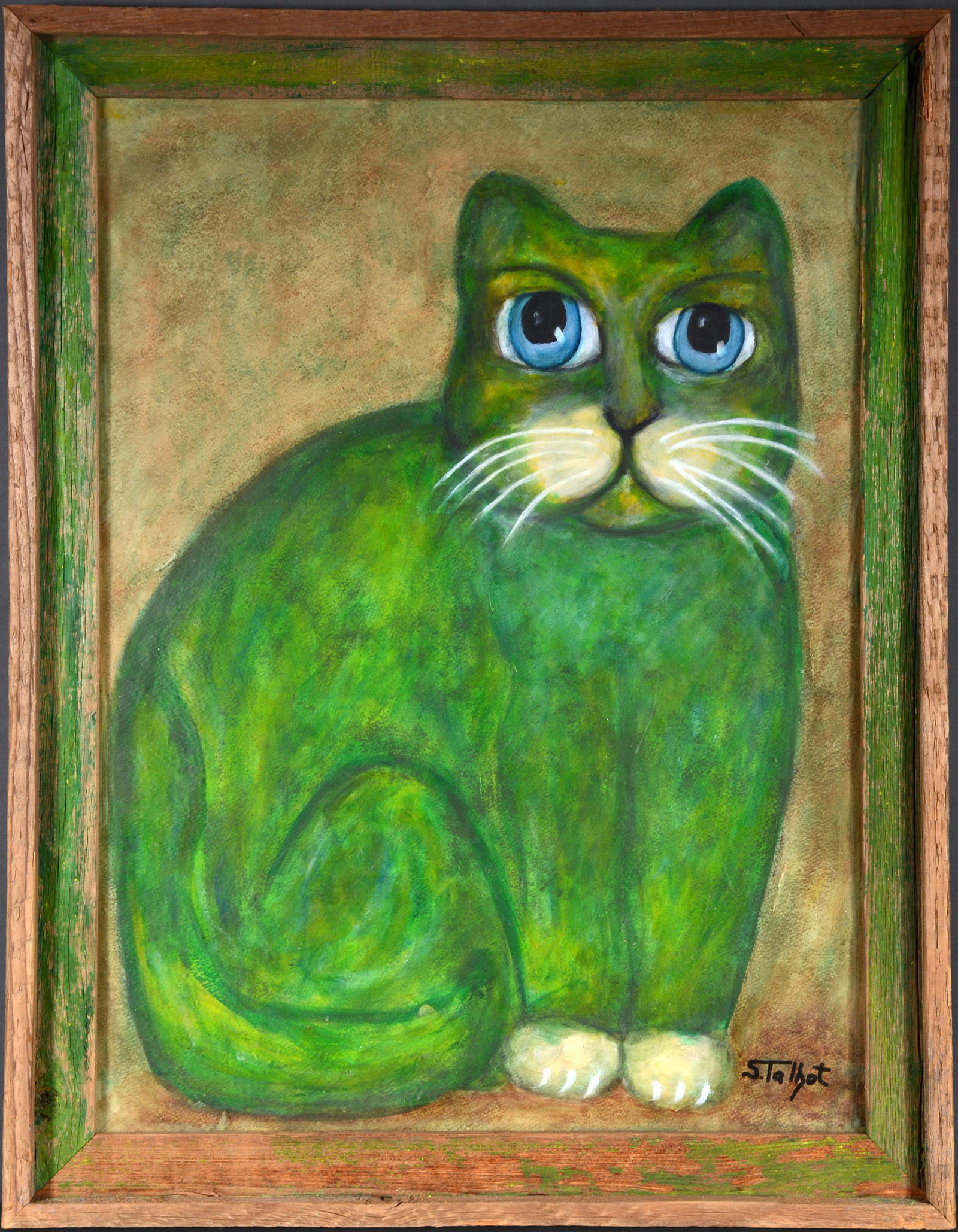 Steve Talbot. Mr. Whiskers.: Steve Talbot. Mr. Whiskers. Signed and titled. Paint on paper. Excellent condition. 21” x 27” with frame. Est. $200-300. Ship: $65