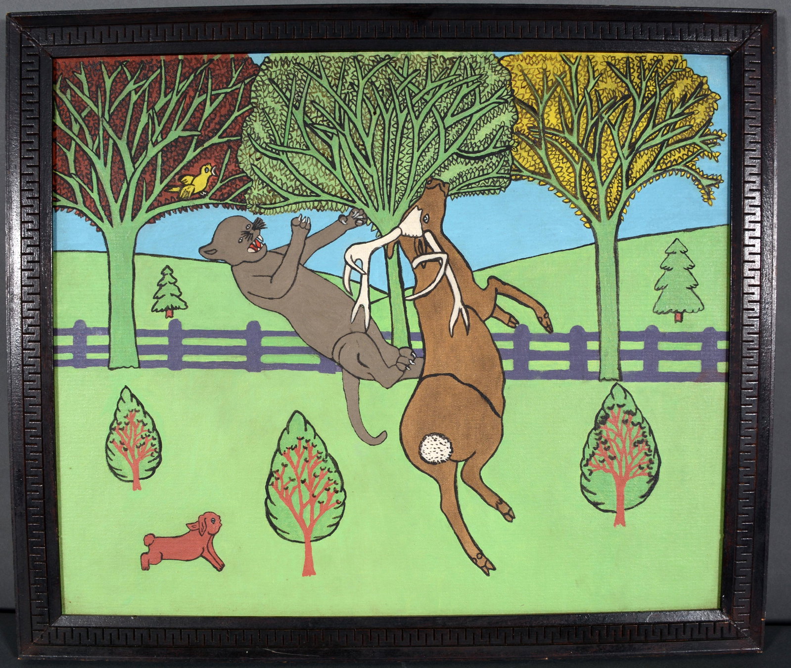 Ray Lambert. Wild Live.: Ray Lambert. Wild Live. 1969. Signed, dated and titled on verso. Paint on canvas panel. Excellent condition. 26” x 22” with frame. Est. $200-300. Ship: $45