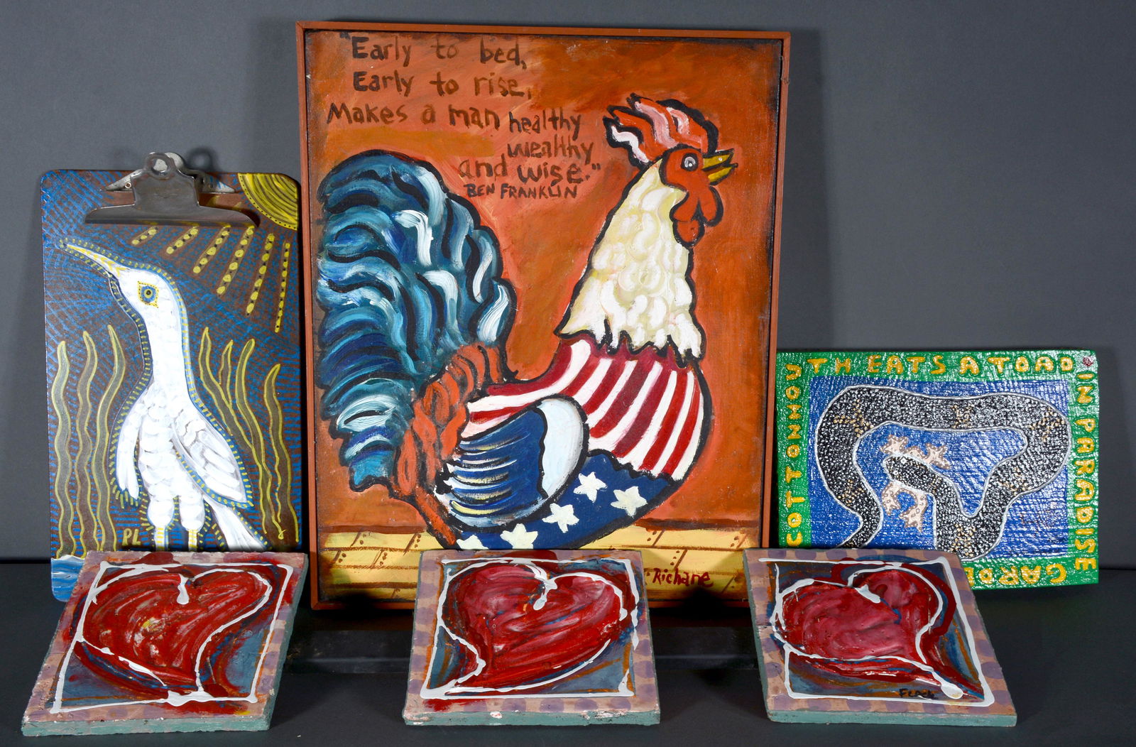 C. Richare, P. Loose, Mack, P. Flack. 4 Paintings. (1 of 1)