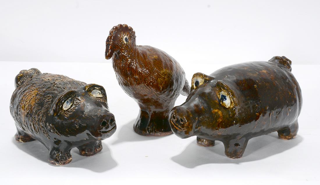 Marie Rogers. 2 GA Pigs & One Rooster. (1 of 2)