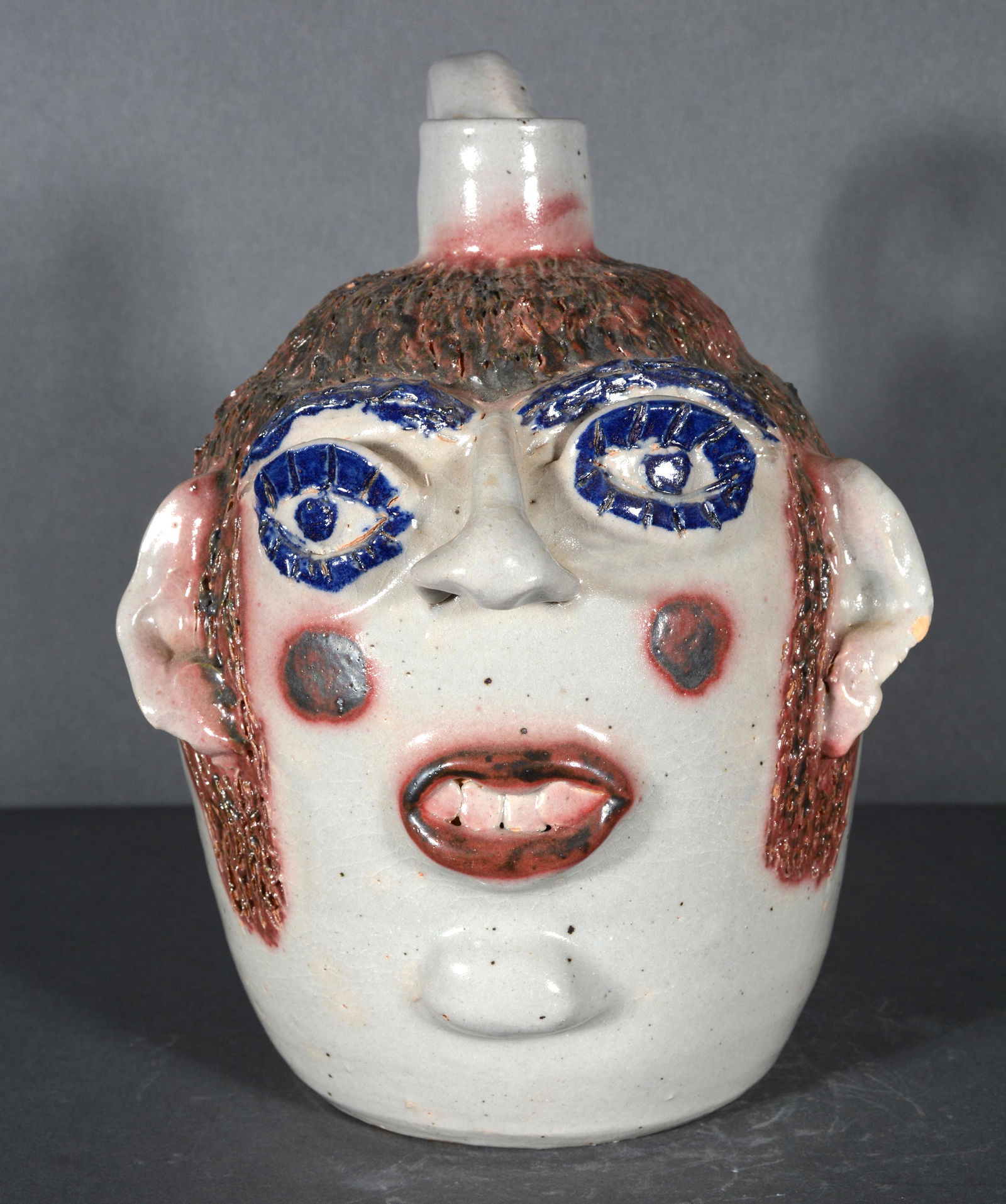 Jerry Brown. Blushing Face Jug. (1 of 3)