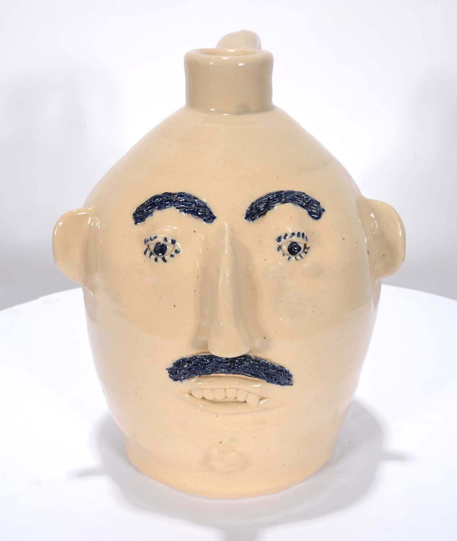 Jerry Brown. Early White Face Jug. (1 of 3)
