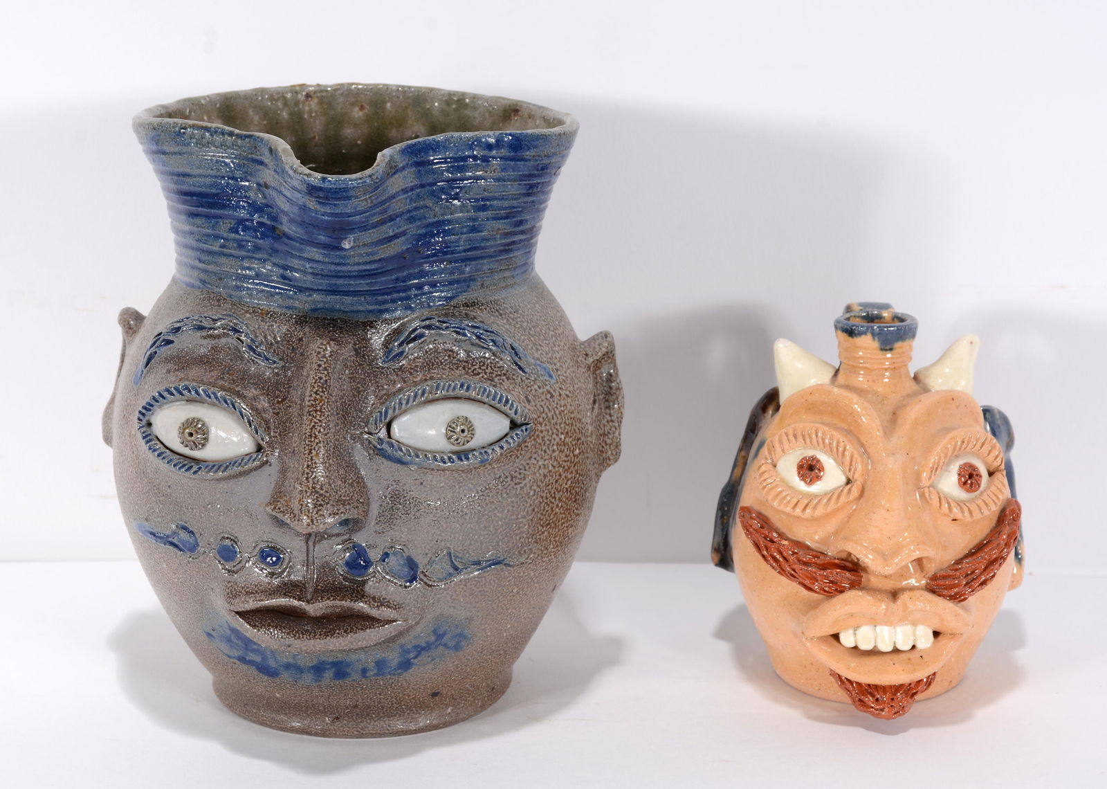 Billy Ray Hussey. Pint Face Pitcher & Mini Devil Face. (1 of 3)