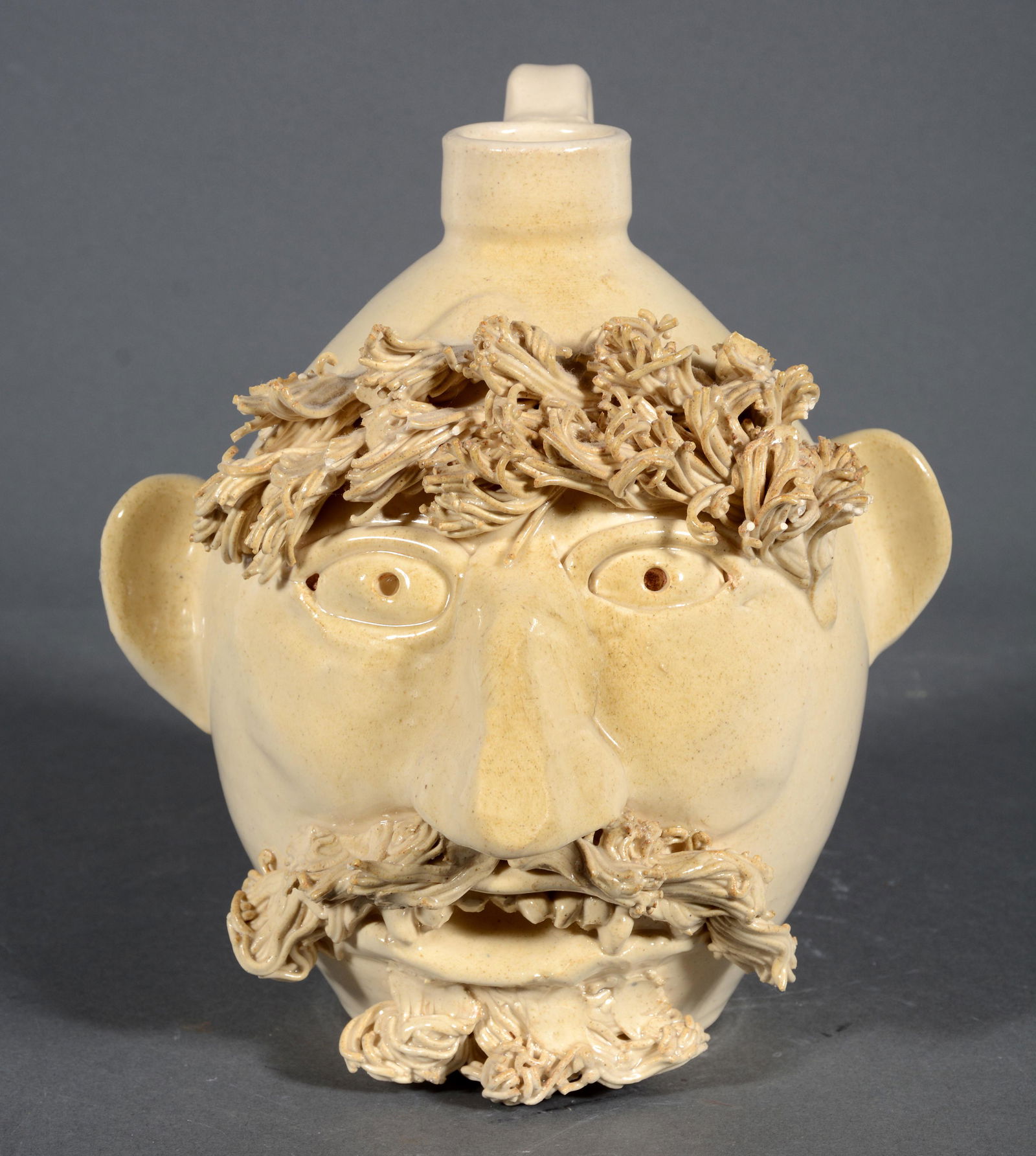 John Garrou. White Face Jug With Goatee. (1 of 4)