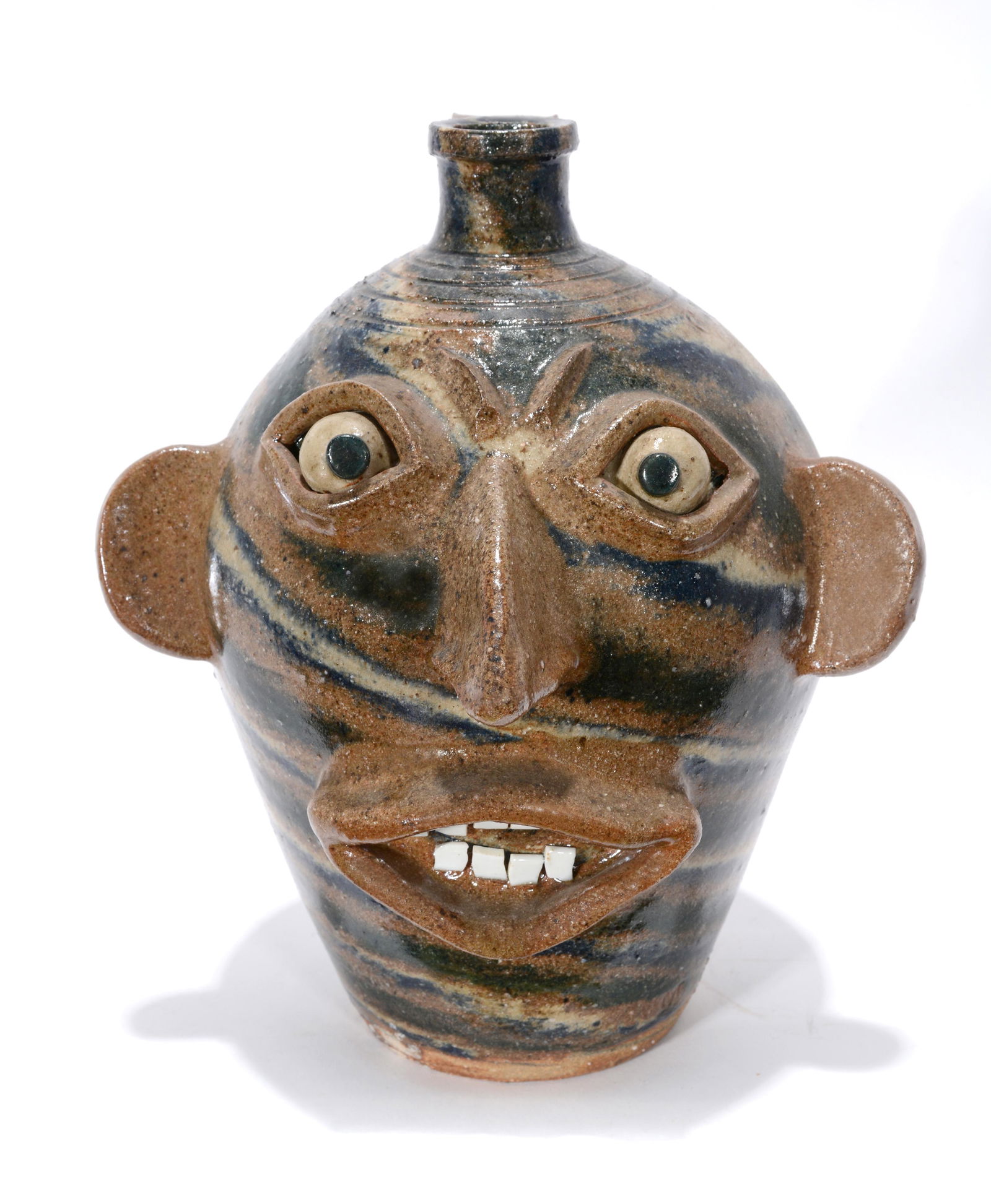 G.M. Multi-Colored Swirl Face Jug. (1 of 2)