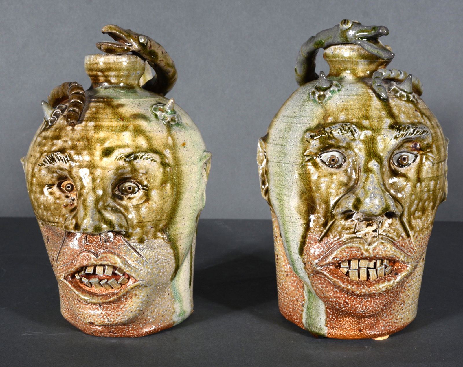 Ben. Whispers To Dark, Whispers To Light.: Ben. One Whispers To the Dark, One Whispers To The Light. 2003. Signed, dated and titled. Each is 8.5”h. Mint condition. Est. $200-400. Ship: $65