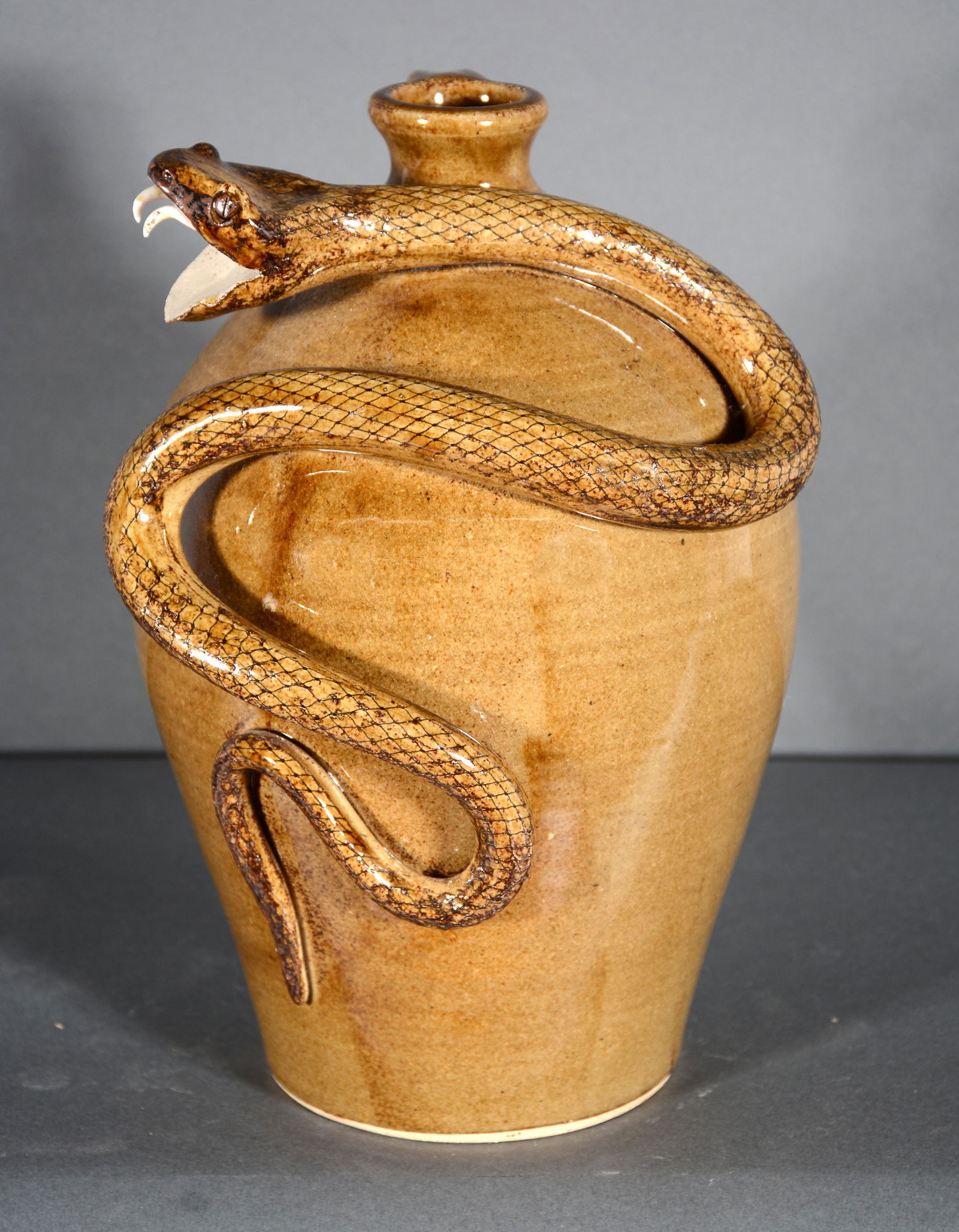 Otis Norris. High Glazed Snake Jug. (1 of 2)