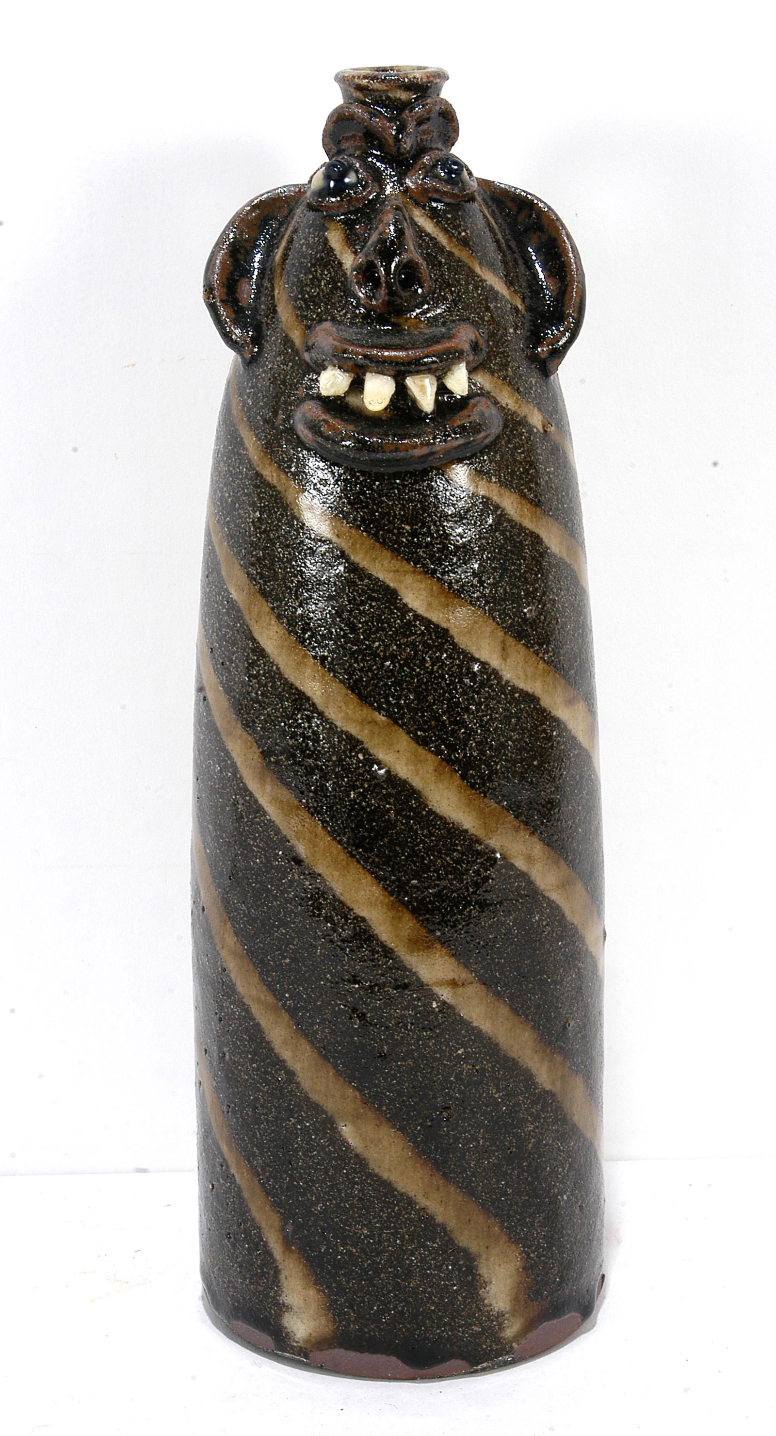 A.V. Smith. 2 Color Swirl Face Bottle. (1 of 1)