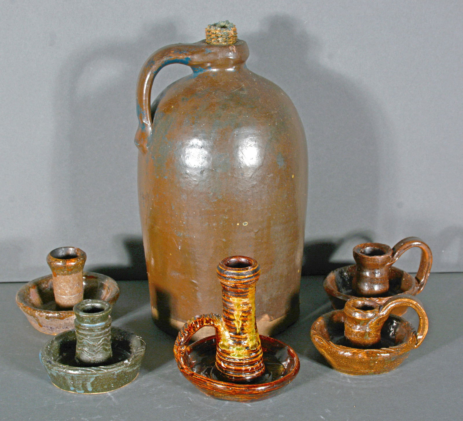 Berry & Rogers. Candle Stick Holders & Jug. (1 of 2)