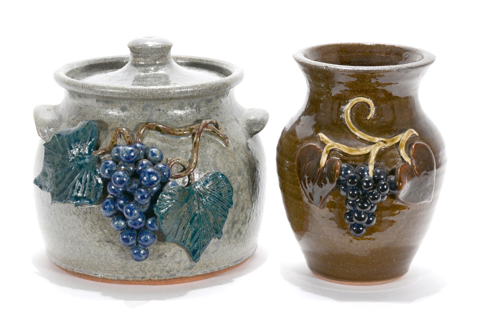 Crocker & A.Meaders. Grape Pot & Vase. (1 of 1)