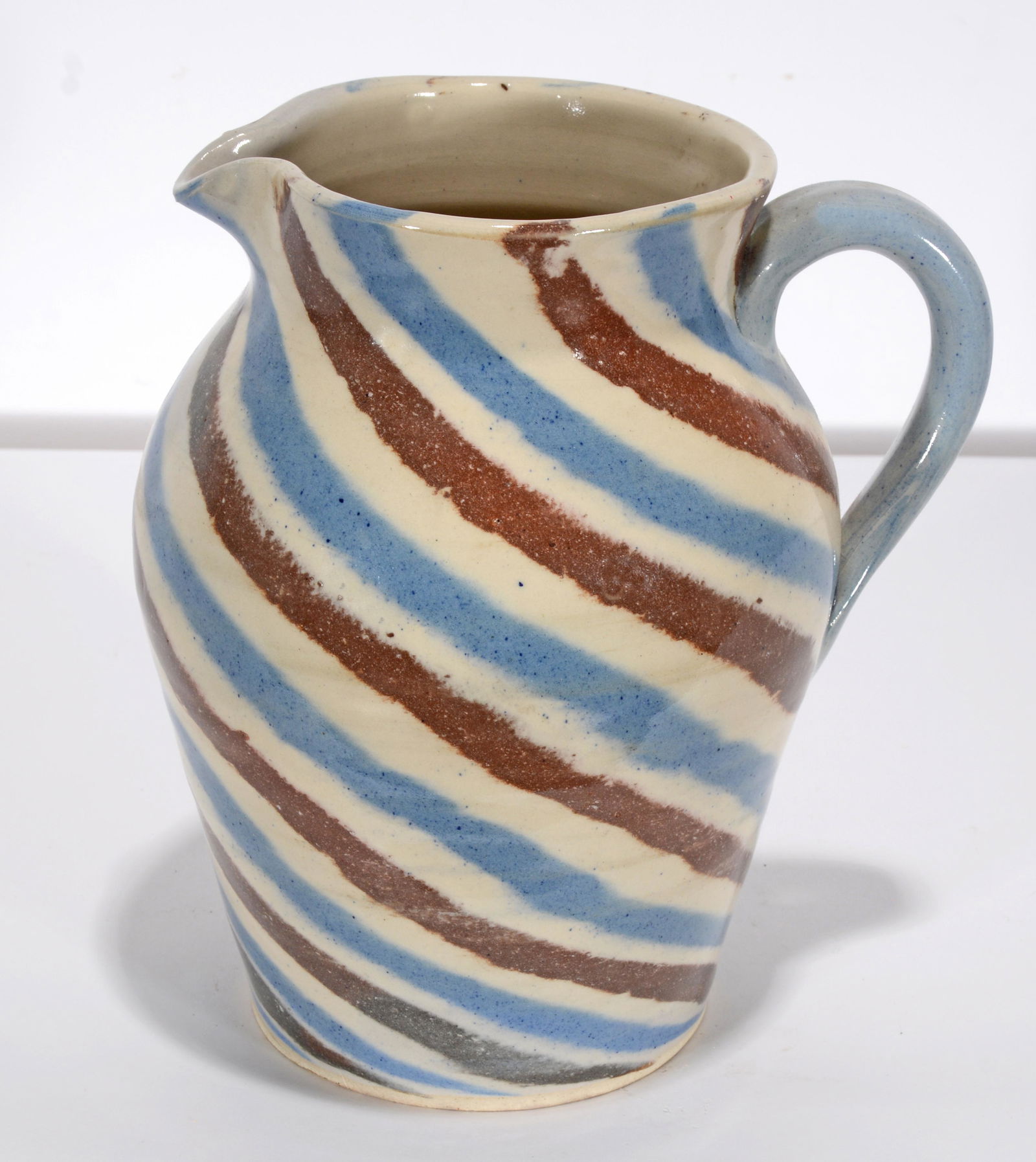 Charles Lisk. 3 Color Swirl Pitcher. (1 of 2)