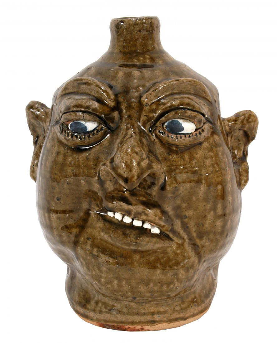 Lanier Meaders.  Crooked Smile Face Jug. (1 of 5)