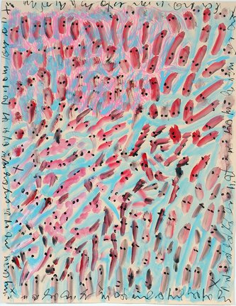 J.B. Murry. Rising Spirits Painting.: Rising Spirits.Watercolor on artist paper. Strong beautiful color palette, automatic writing around border. 19.5" w x 25"h, image. Frame is 25.5" w x 31.5" h. Excellent condition. Fine example. Est. $