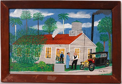 Frog Smith. Edison's Laboratory Painting.: Thomas Edison Laboratory.Oil on panel with artist frame, 22" w x 15" h. Excellent condition. Est. $600-800. Ship: $25