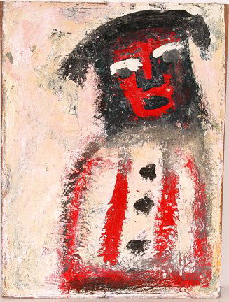 Eddy Mumma. Red Face.: Red Face.Thick paint on masonite. Very strong unusual piece. 12" w x 16"h. Est. $300-500. Ship: $35