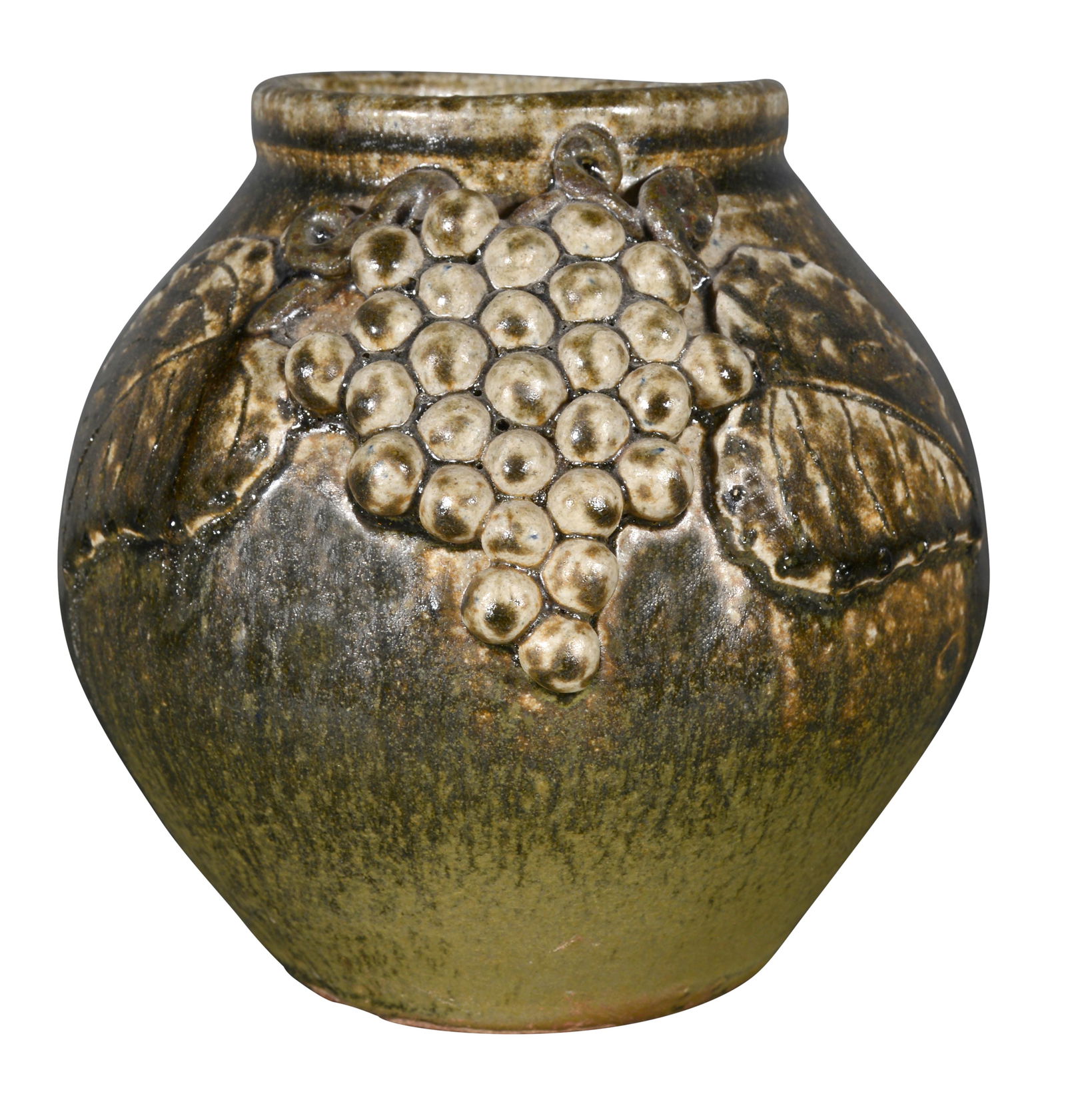 Arie Meaders. Small Grape Decorated Bean Pot. (1 of 9)