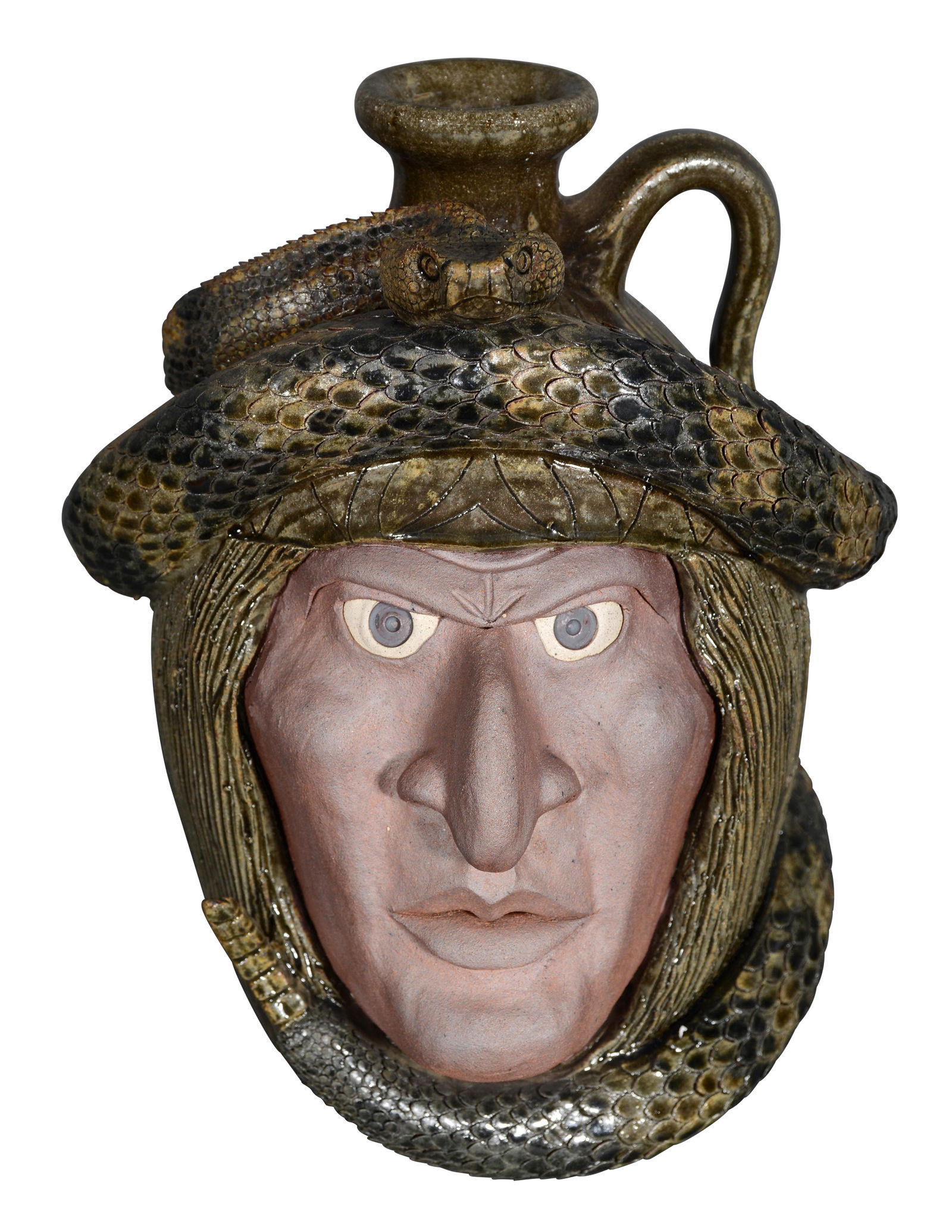 Michael Crocker. Indian Face Jug with Rattlesnake. (1 of 6)