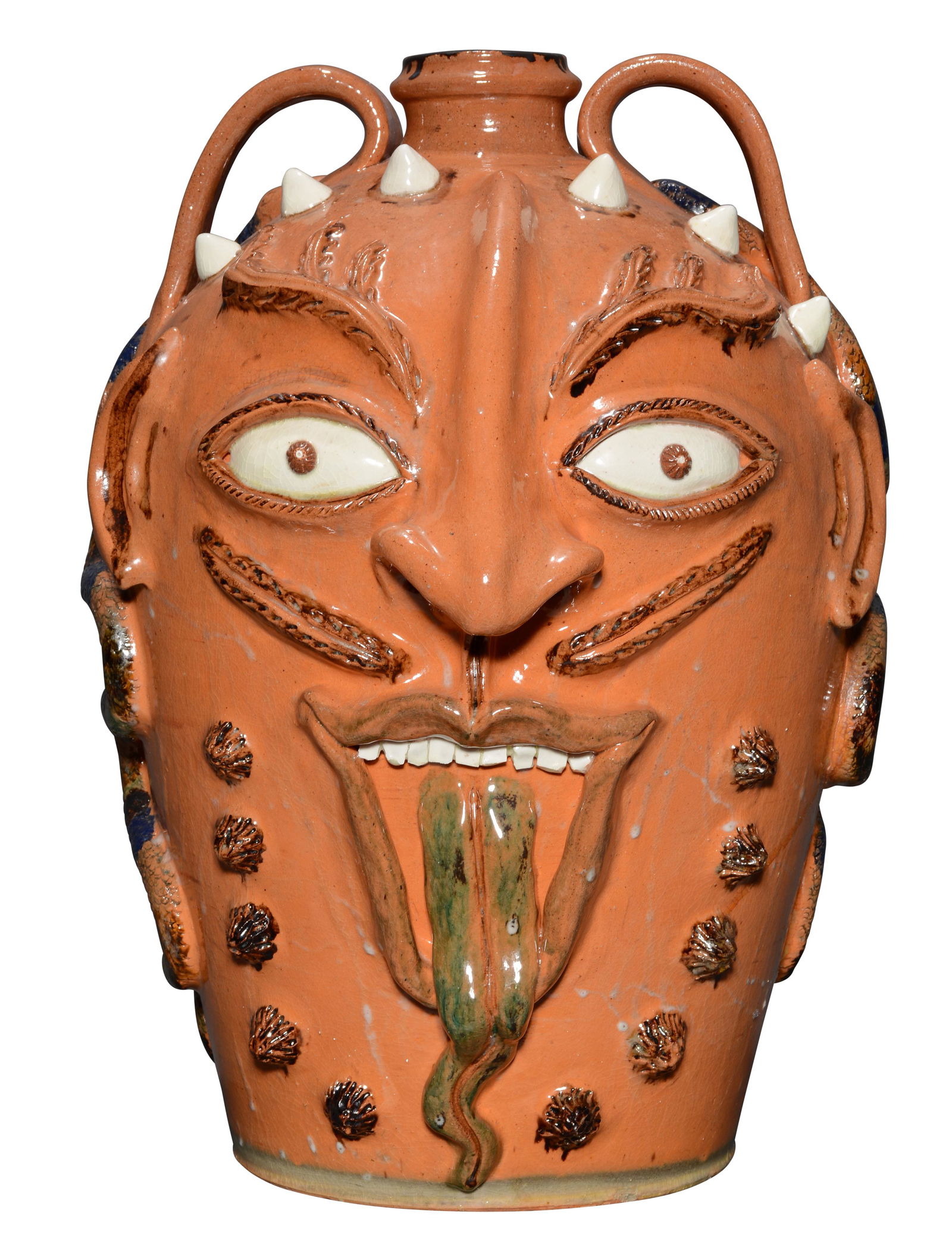 Billy Ray Hussey. Giant Dbl Face Devil Jug With Snakes. (1 of 11)