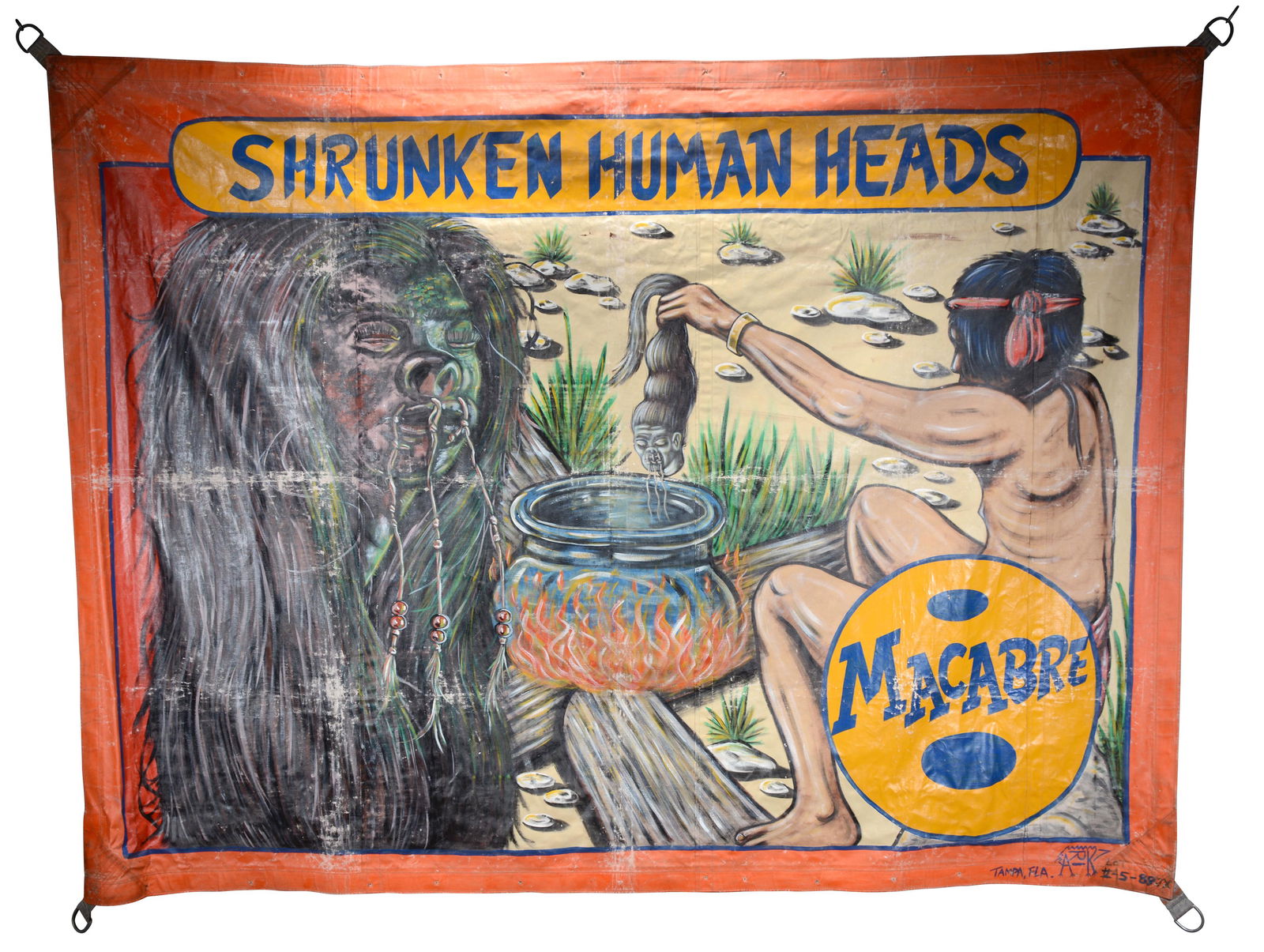 A.R.K. Macabre Shrunken Human Heads Banner. (1 of 16)