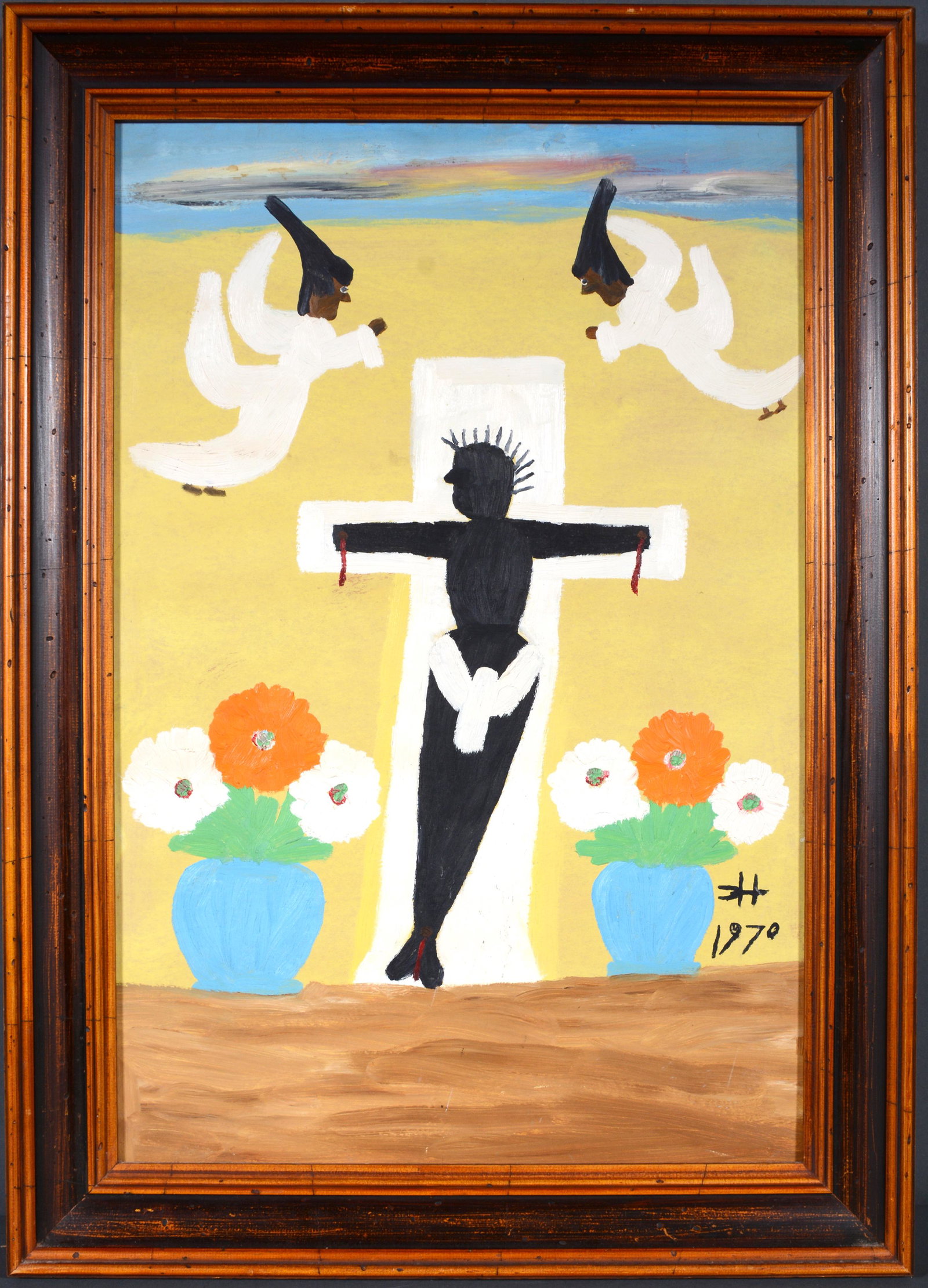 Clementine Hunter. Black Jesus On The Cross. (1 of 5)