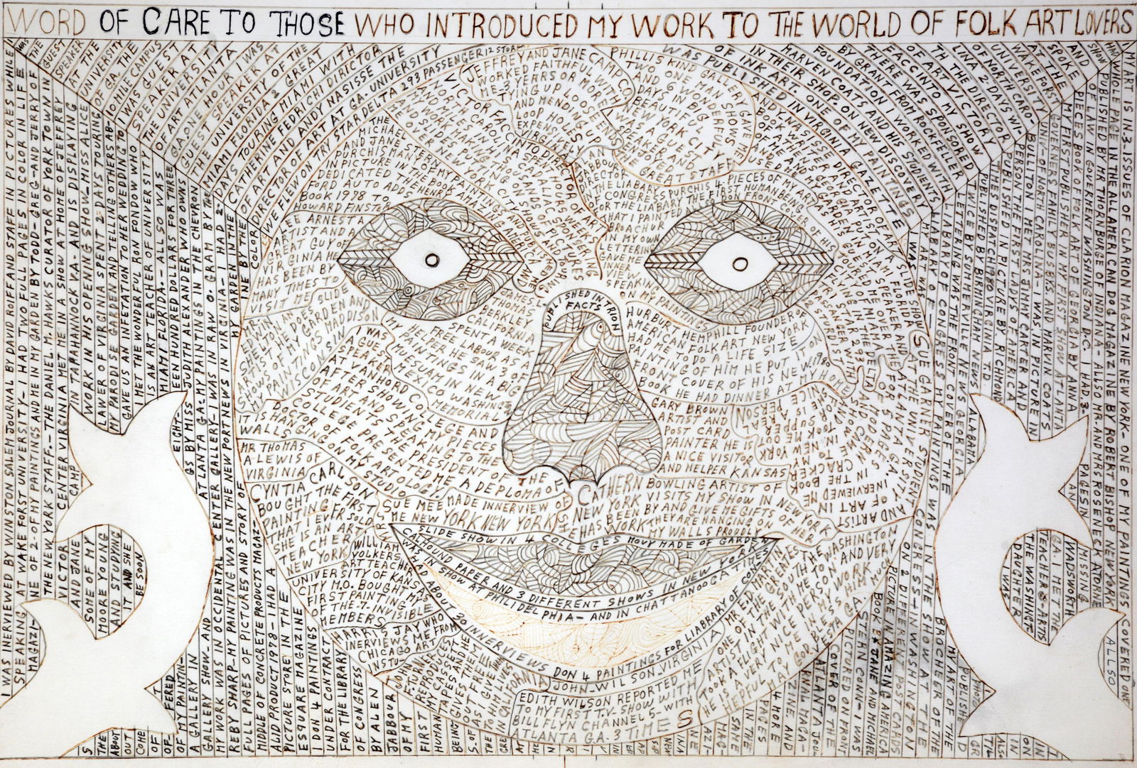 Howard Finster. Word Of Care. (1 of 20)