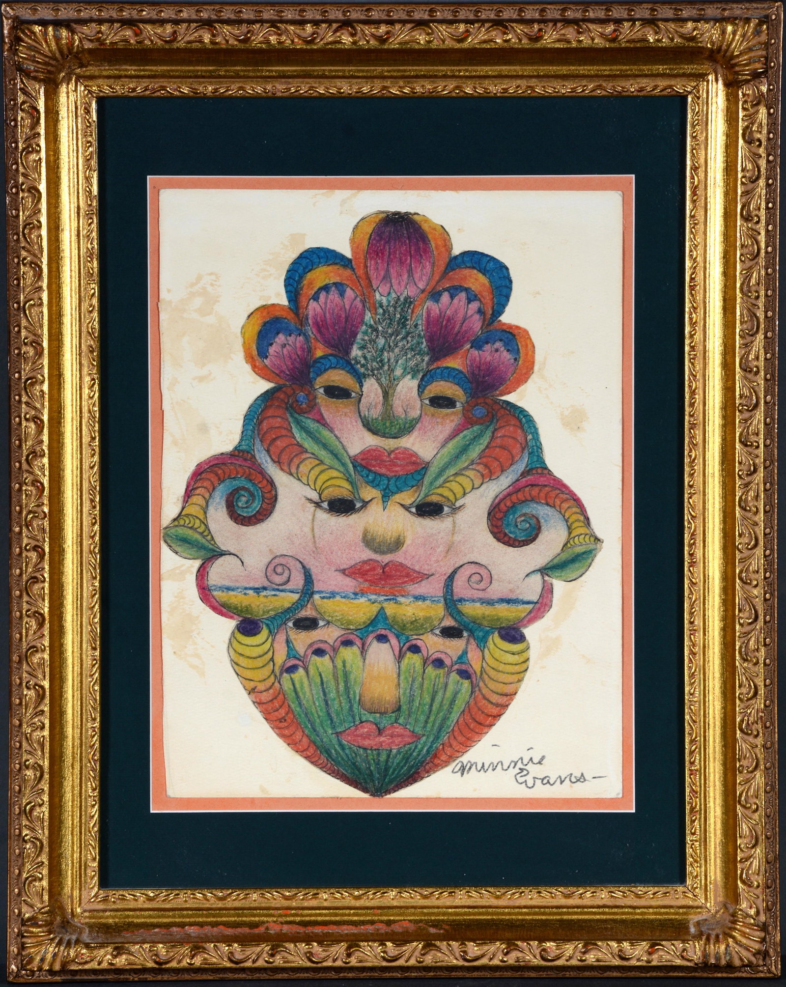 Minnie Evans. Construction Faces & Fauna. (1 of 7)