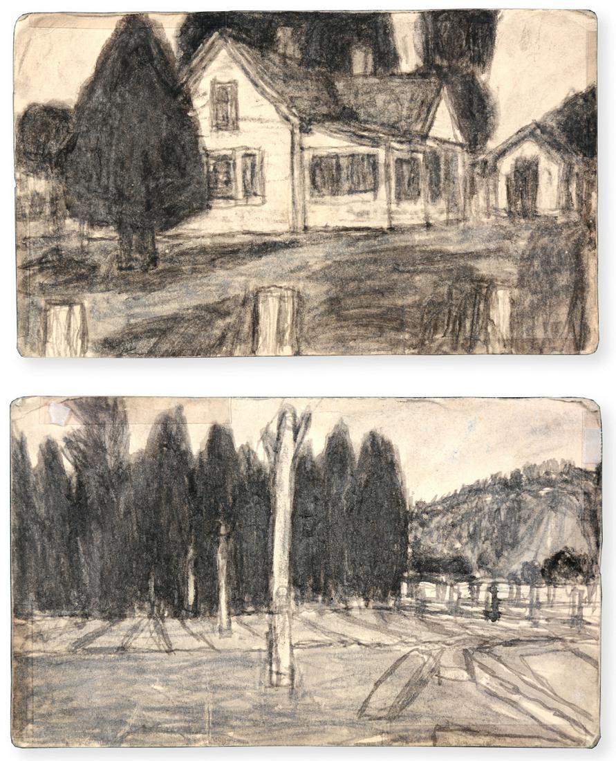 James Castle. Dbl Sided House & Woods With Mtns. (1 of 11)