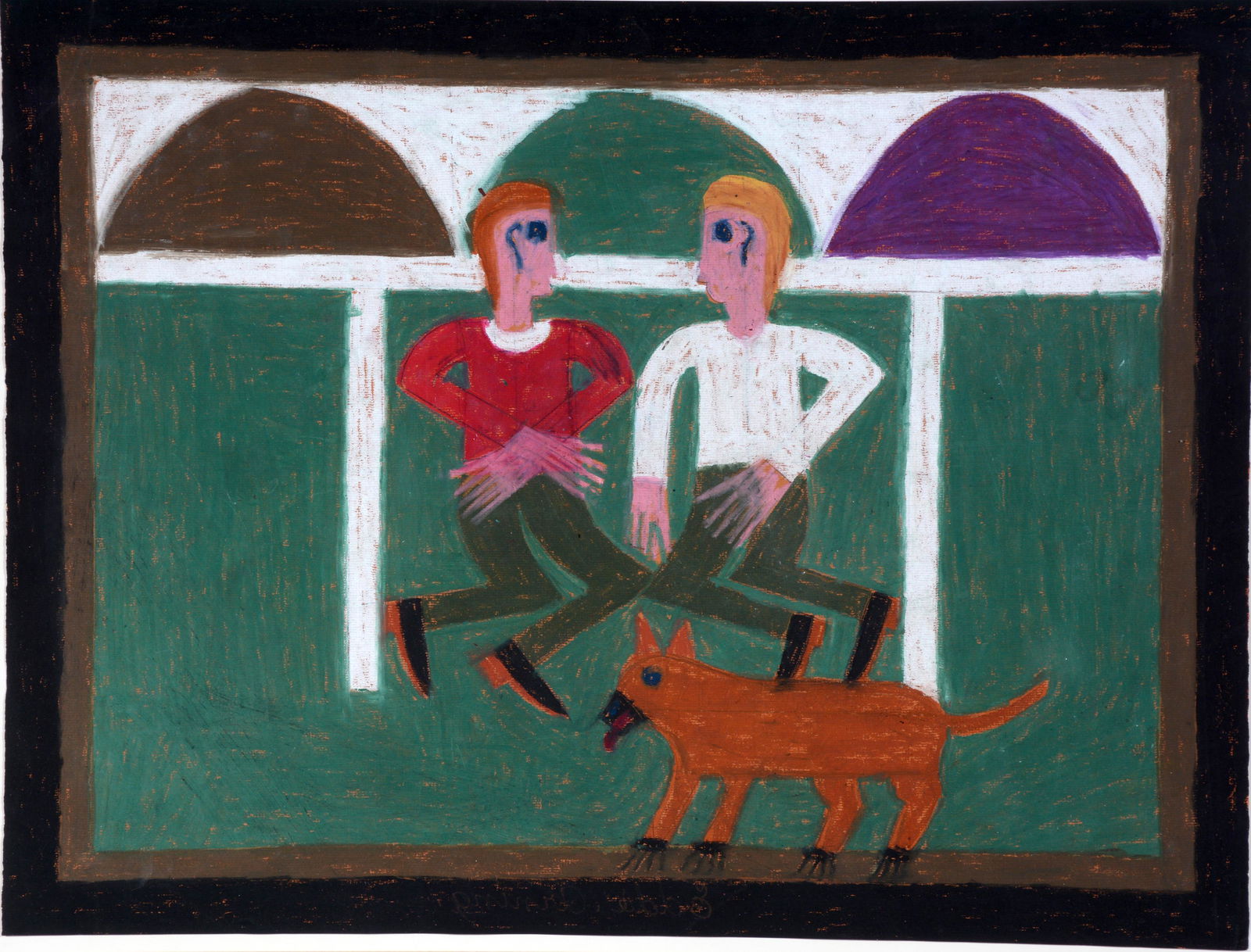 Eddie Arning. Couple With Dog. (1 of 6)