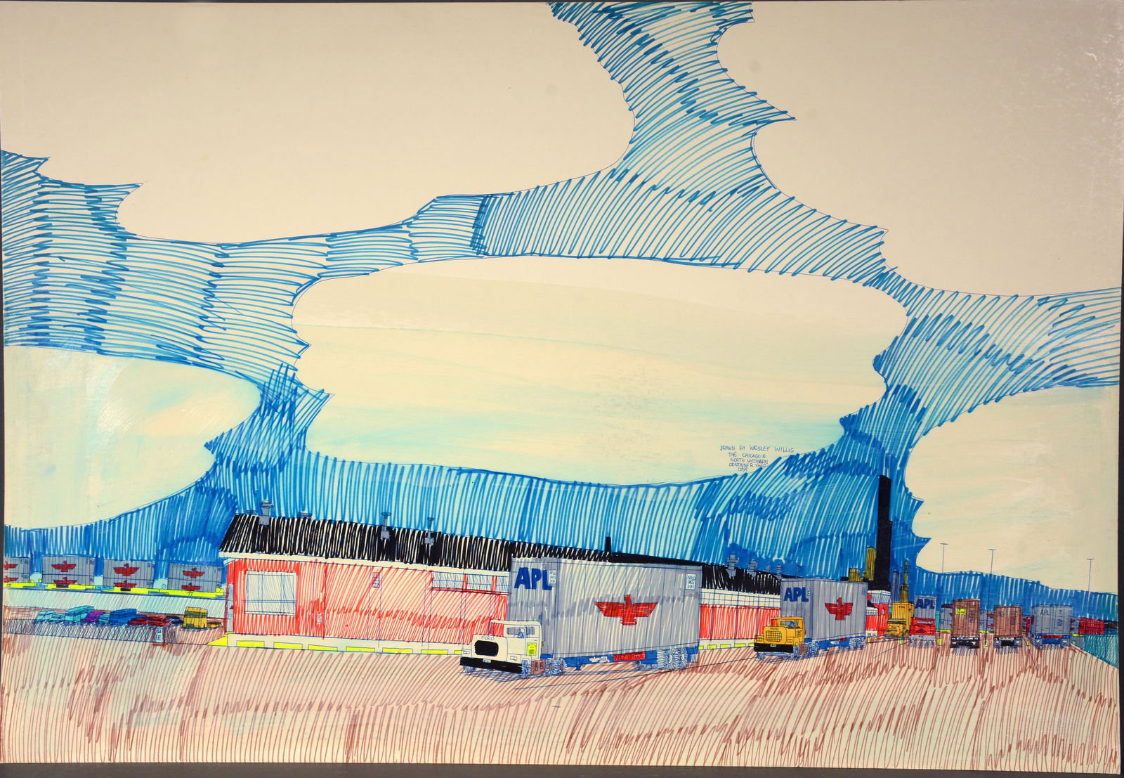 Wesley Willis. Chicago & NW Container Yard. (1 of 4)