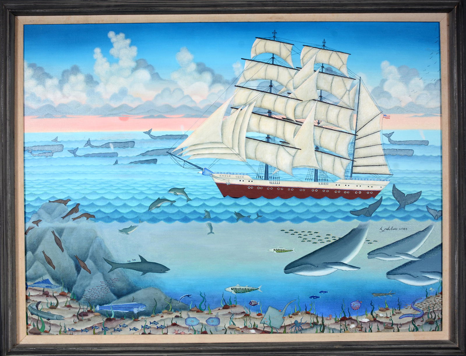 Kathy Jakobsen. Schooner with Whales. (1 of 7)