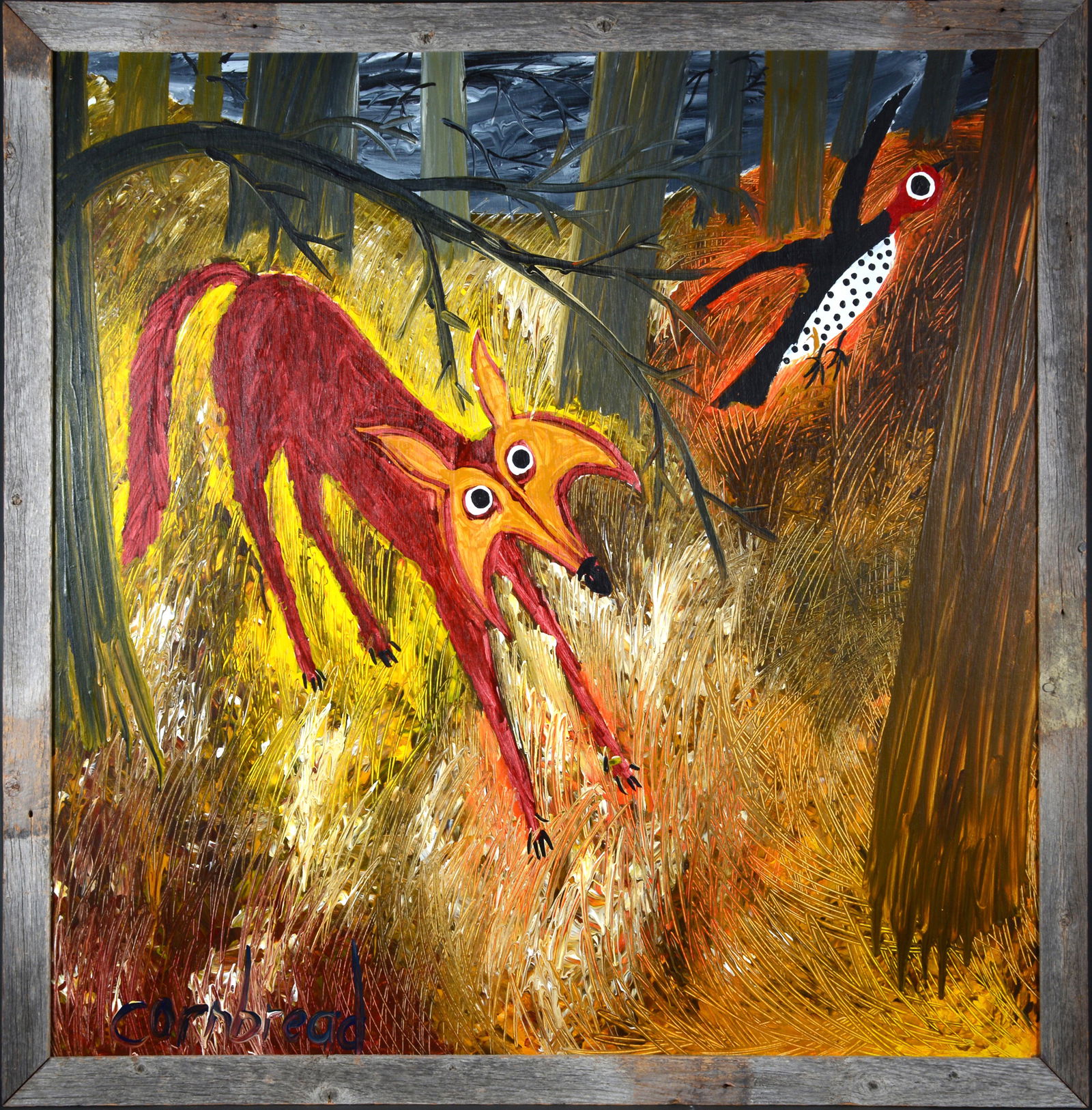 Cornbread. Fox & Red-Headed Woodpecker. (1 of 6)