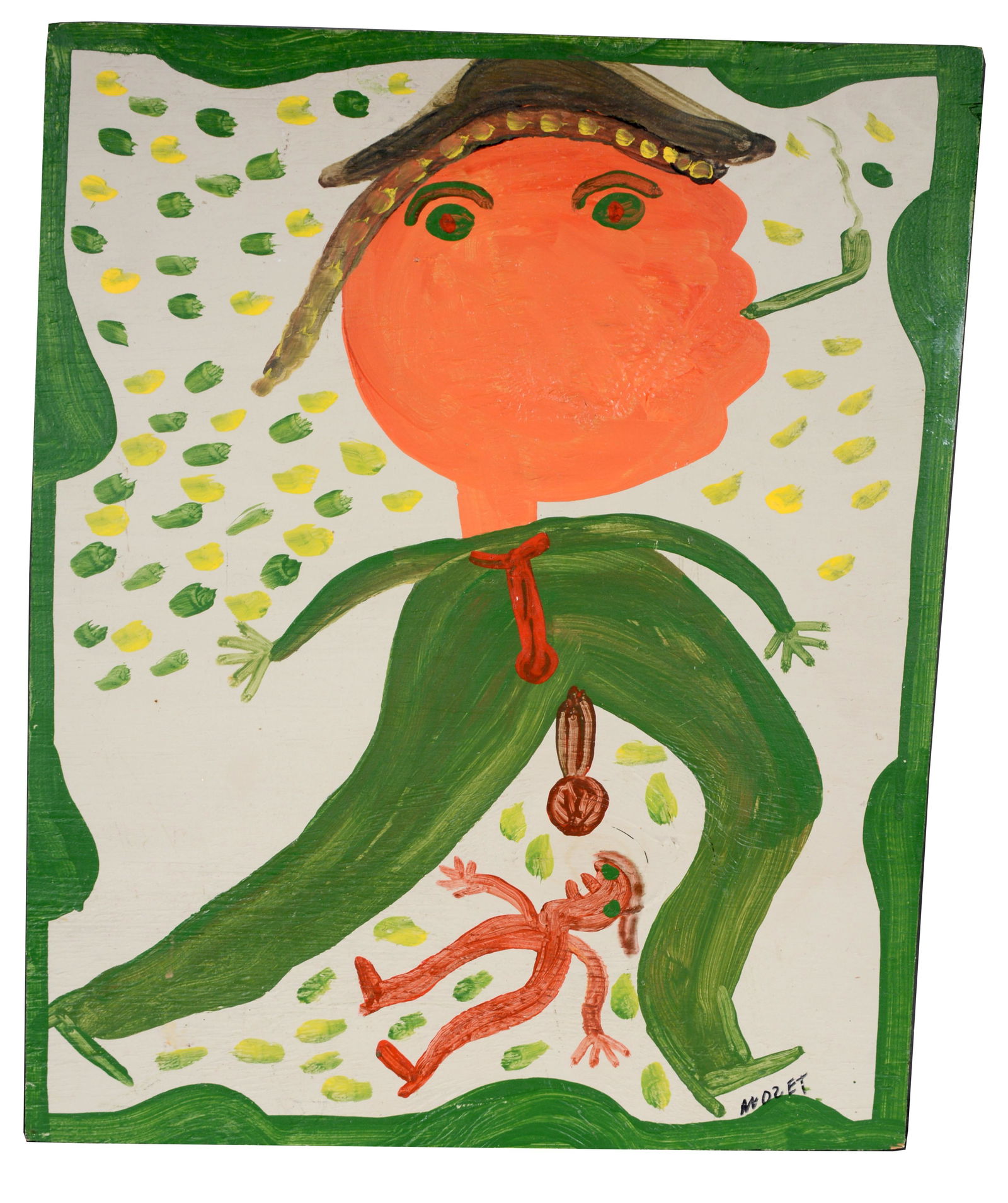 Mose Tolliver. Man & Woman Smoke Pipe. (1 of 3)