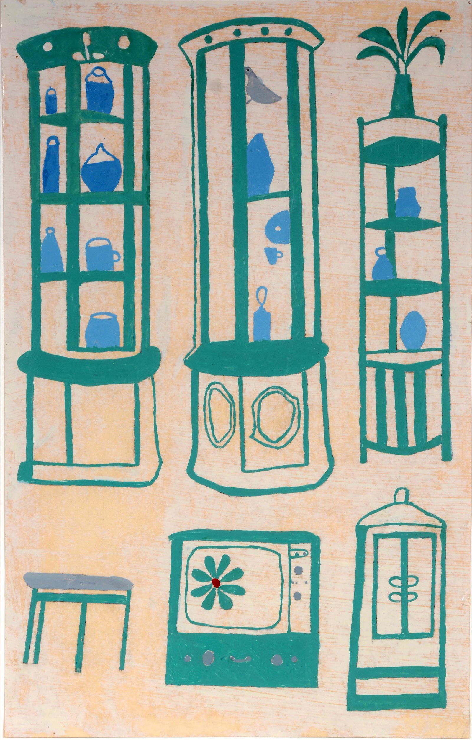 Uncle Pete Drgac. Curio Cabinet, T.V. & Table. (1 of 4)