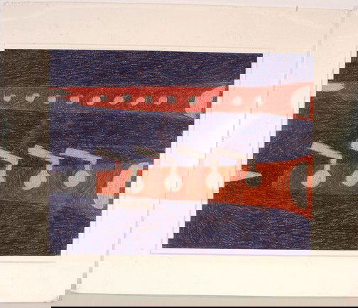 Eddie Arning Musical Instruments.: Crayon and craypas on paper, #EA230. c. 1964. Excellent condition. 22" x 17". Est. $2,000-3,000. Ship: $55