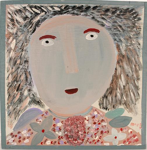 Mose Tolliver Self-Portrait.: Paint on board. Signed. 24" x 24". Est. $1,000-1,500. Ship: $40