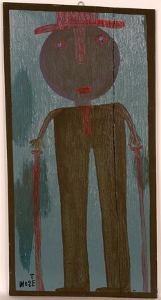Mose Tolliver Self-Portrait.: Paint on wooden board. 16" x 31". Excellent condition. Est. $400-600. Ship: $35
