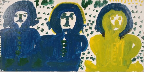 Mary T. Smith Three Figures.: Paint on plywood. 48" x 24". Excellent condition. Est. $800-1,200. Ship: $75