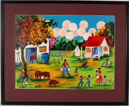 Beatrice Smith On The Farm.: Paint on artist panel. Signed. Mint condition. 24" x 17". Frame is 31" x 25". Est. $800-1,200. Ship: $55