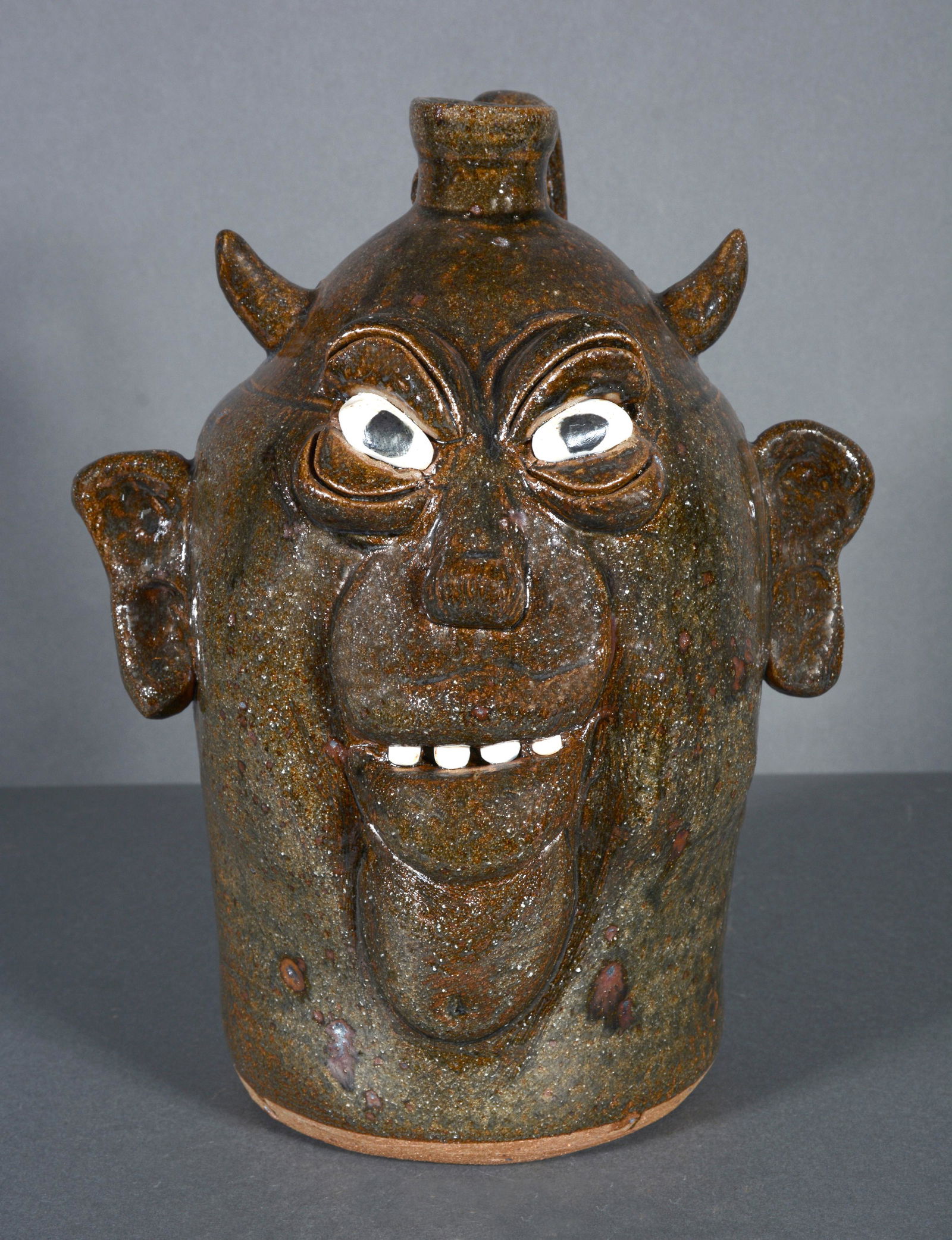 Clete Meaders, Jr. Devil Face Jug. (1 of 4)