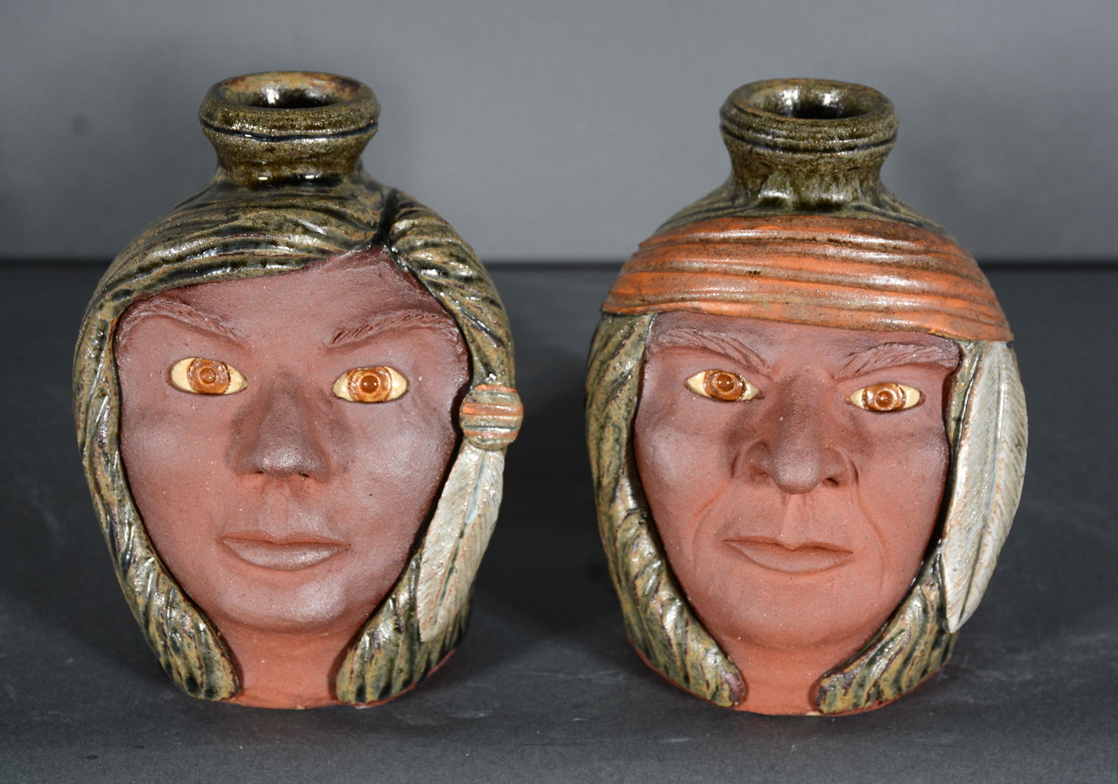 Melvin & Dwayne Crocker. #3 Indian Mini Face Jugs. (1 of 2)