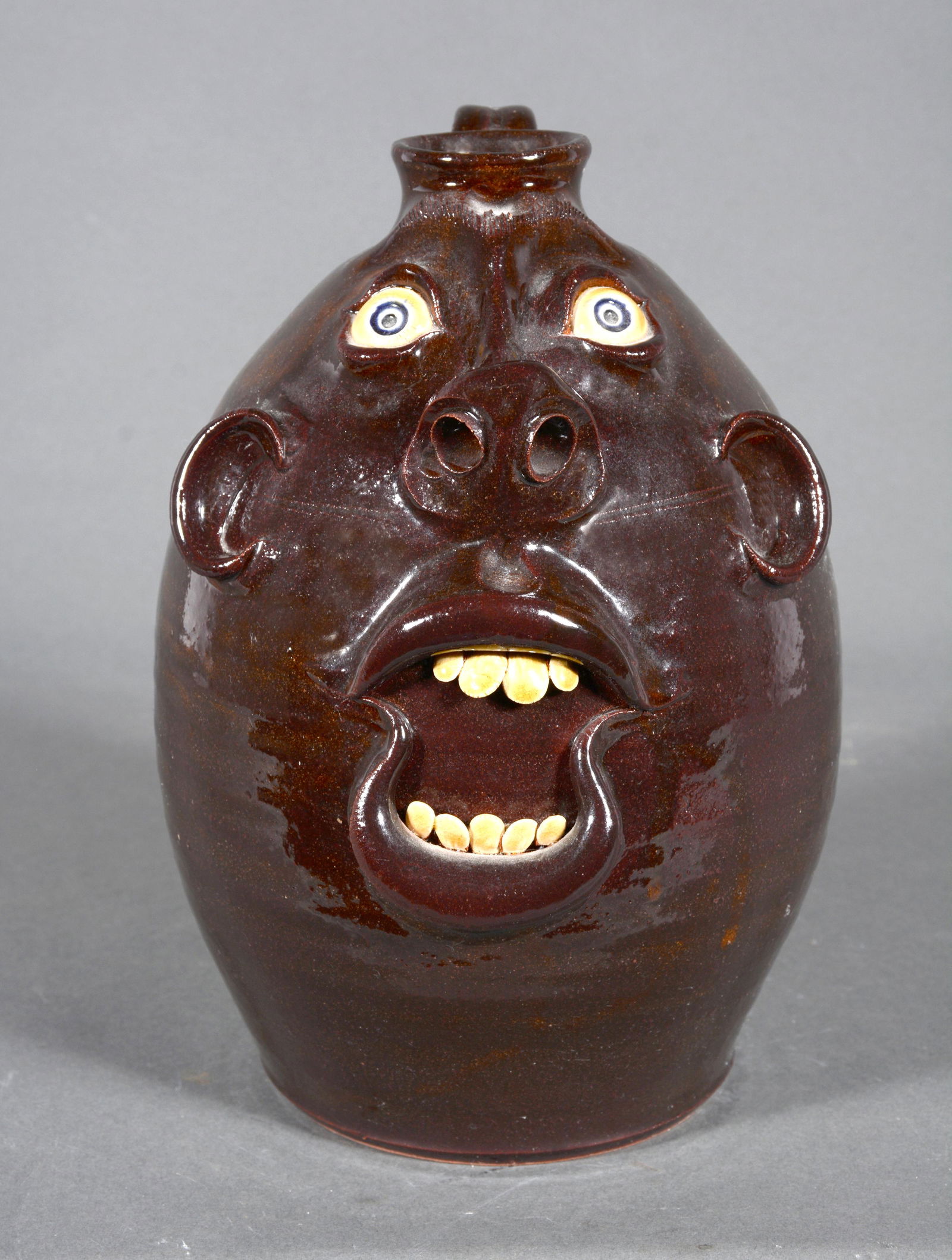 Roger Corn. Open-Mouth Face Jug. (1 of 2)