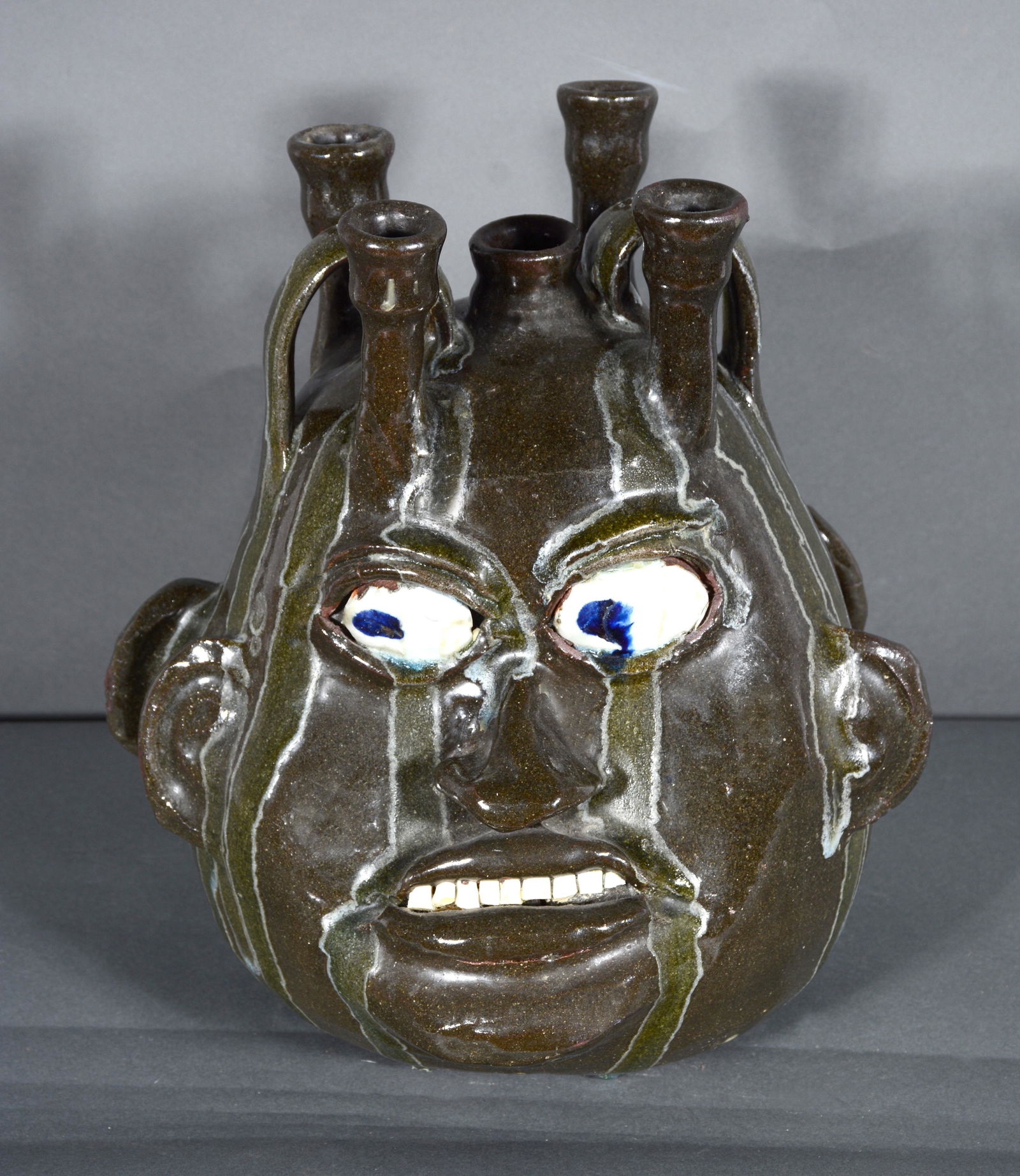 Chester Hewell. Large Dbl-Face Candelabra Jug. (1 of 4)