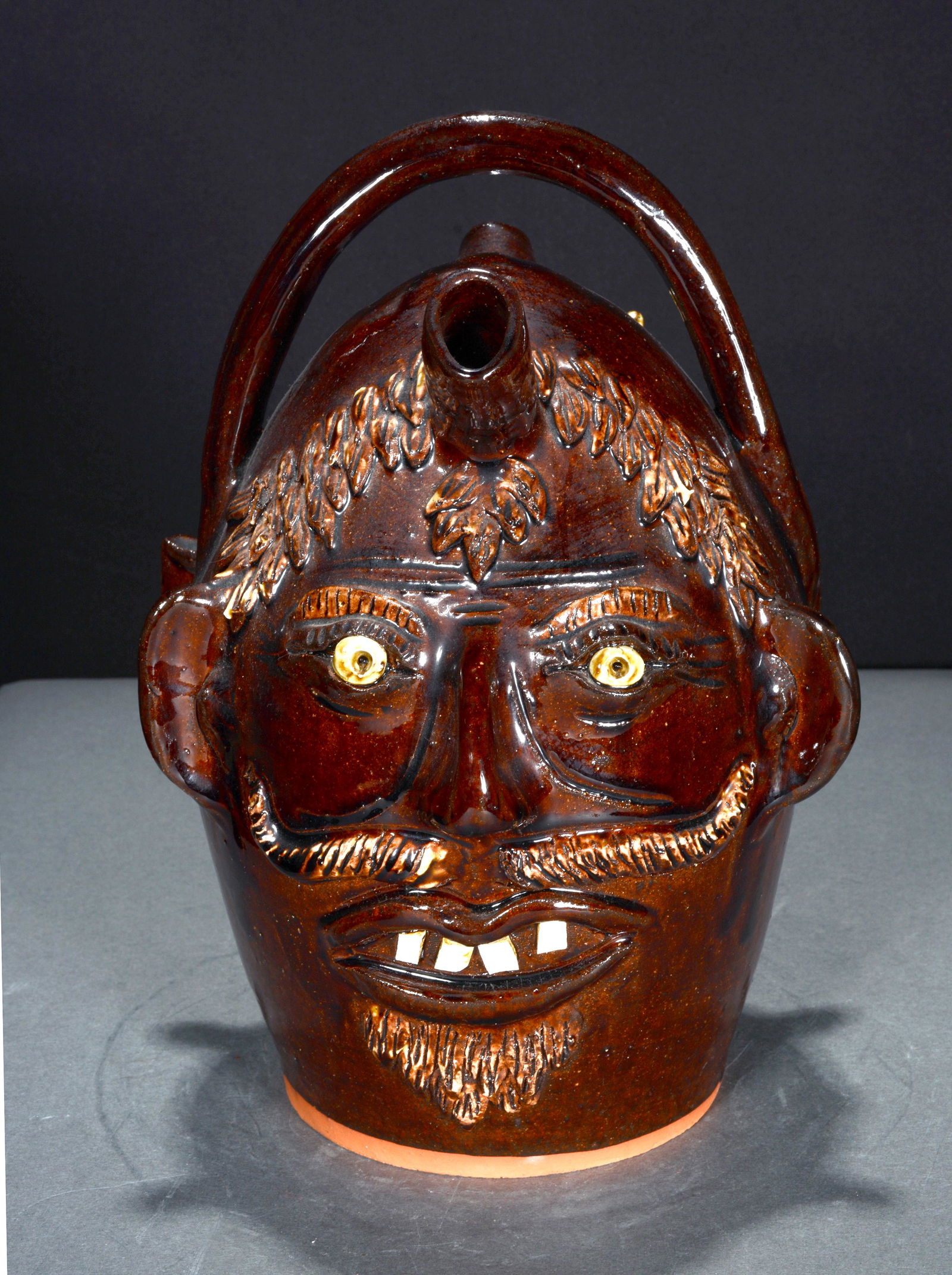 Albert Hodge. Dbl Devil & Man Monkey Spout Jug. (1 of 4)